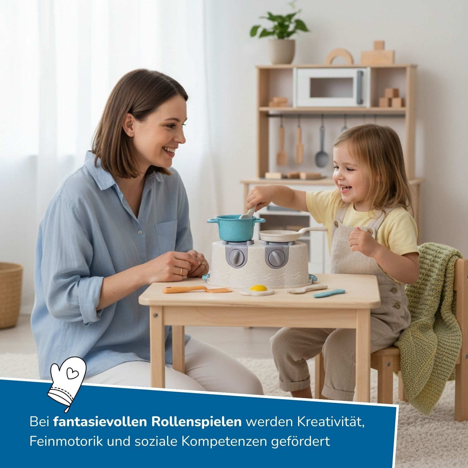 alldoro Spiel-Kochgeschirr Kinderküchen Kochset mit Kinderherd und Kochgeschirr, 8-teilig, Küchenspielzeug für Kinder ab 3 Jahren mit transportablem Herd