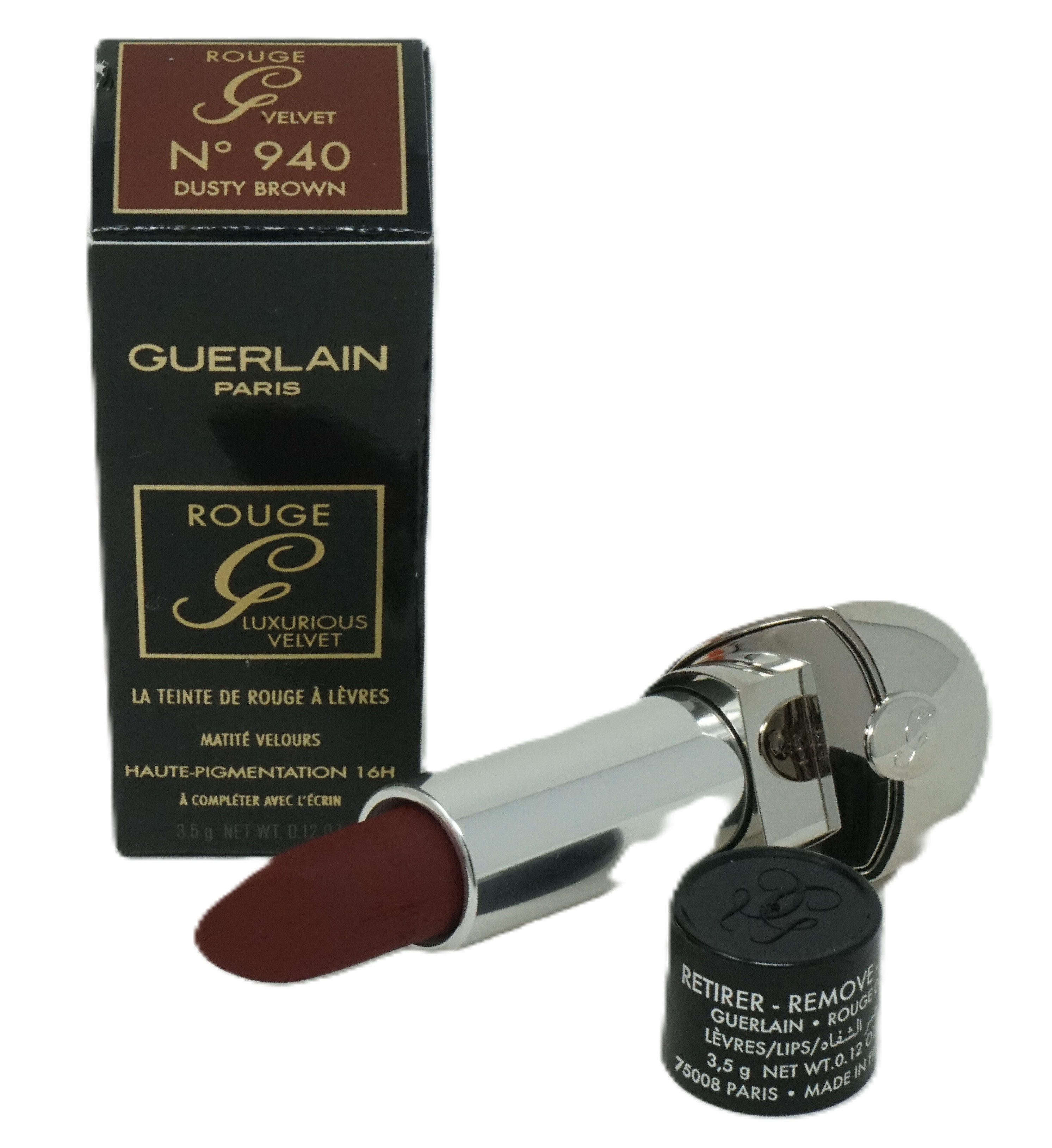 Lippenstift Guerlain Paris Rouge G Velvet N°940 Dusty brown