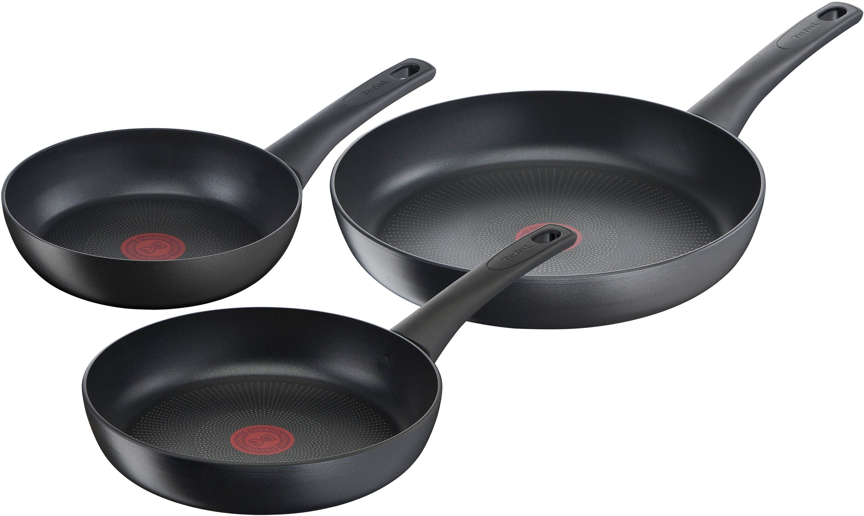 Tefal Pfannen-Set Ultimate On 3-tlg), (Set, Induktion, cm Aluminium Temperaturanzeiger, G26090, Antihaftversiegelung, 20/24/28