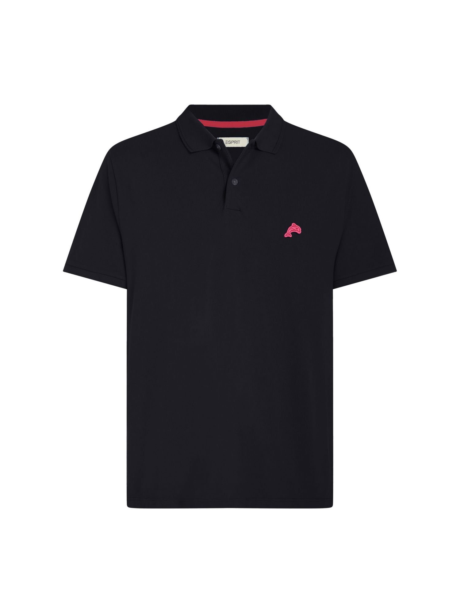 Esprit Poloshirt Klassisches Tennis-Poloshirt mit Dolphin-Batch BLACK