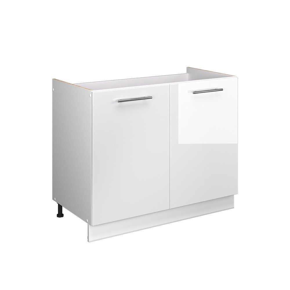 Vicco Unterschrank Fame-Line, Weiß Hochglanz/Weiß, 100 cm ohne Arbeitsplatte (1-St)