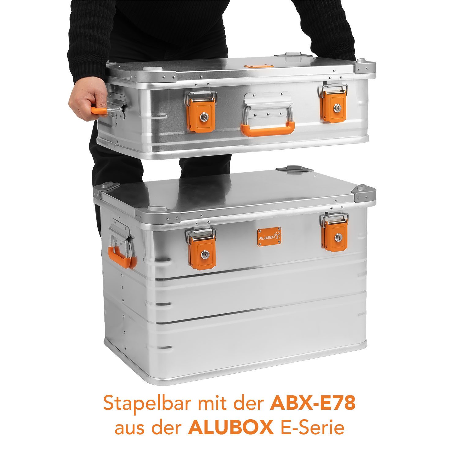 ALUBOX Koffer Aluminium Schutzkoffer E39 Liter, stapelbar - leicht und formbeständig - 1mm Wandstärke