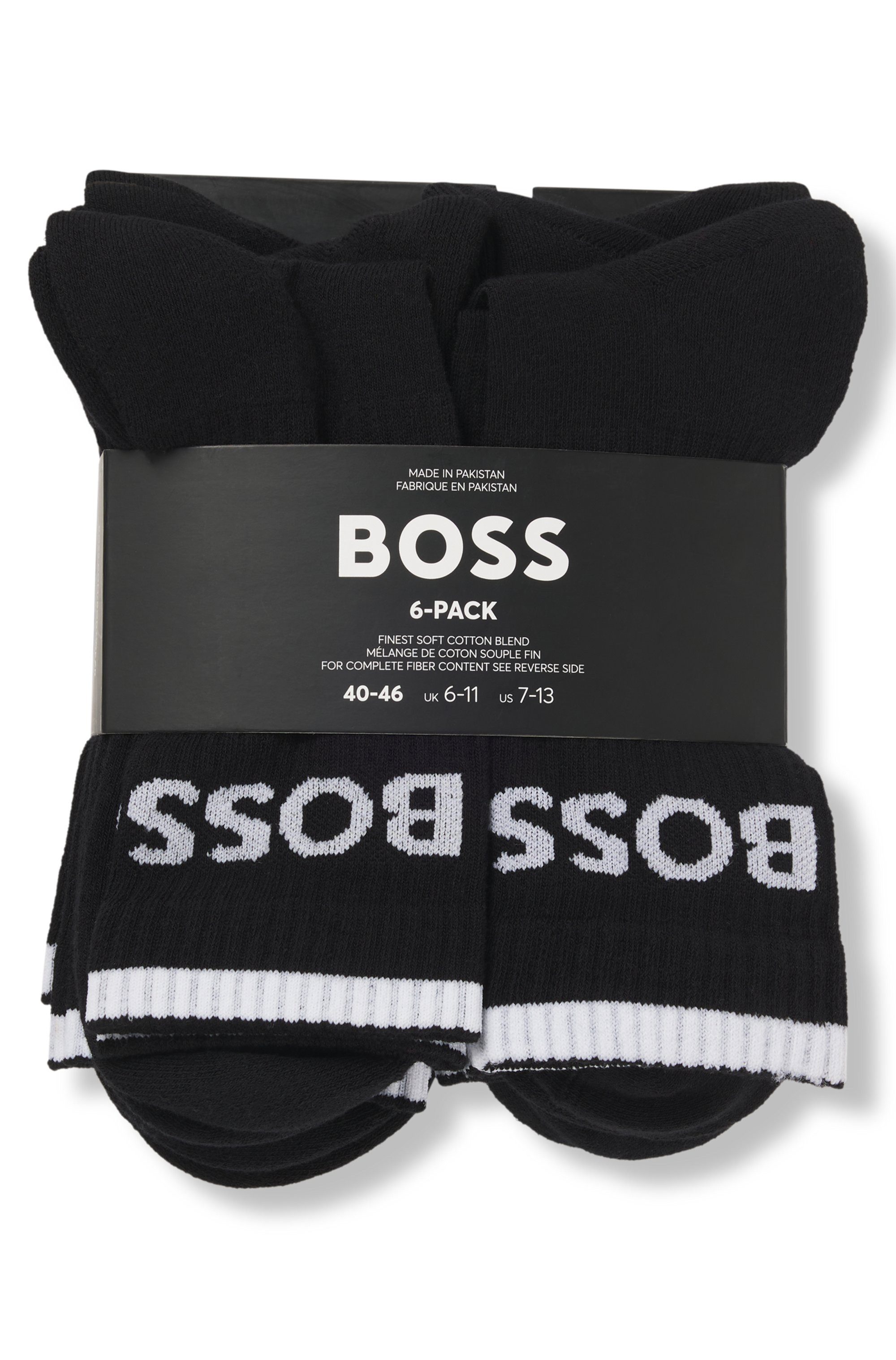 BOSS 6P QS Stripe CC (Packung, 6-Paar, 6er) mit BOSS Schriftzug