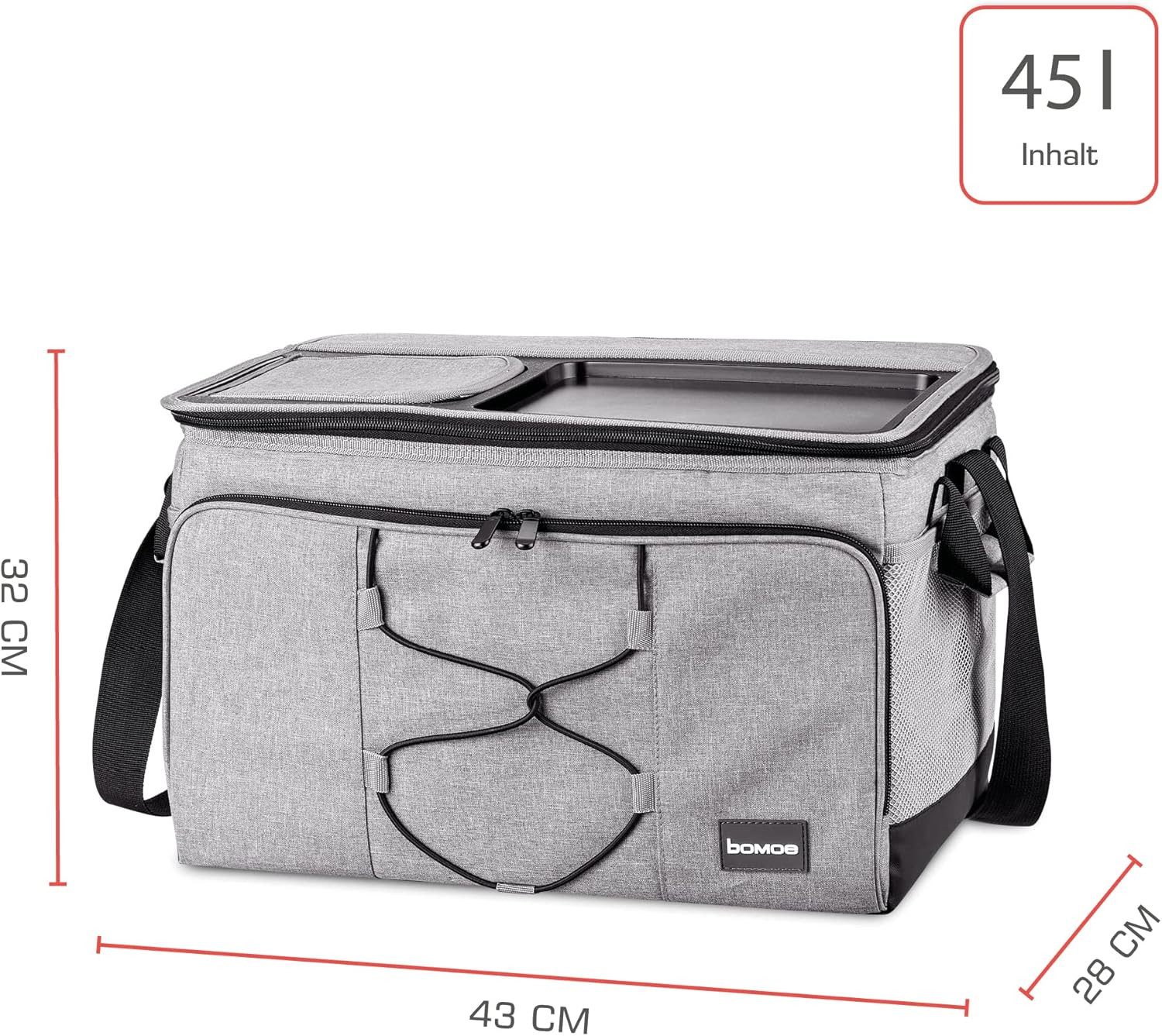 bomoe Kühltasche 45 Liter Kühltasche faltbar IceBreezer, Grau, Outdoor Rucksack mit 16h Kühlfunktion – Bild 5 von 5
