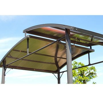 Leco Grillpavillon / Profi-Grillpavillon mit Polycarbonat-Dach, seitliche Ablageflächen