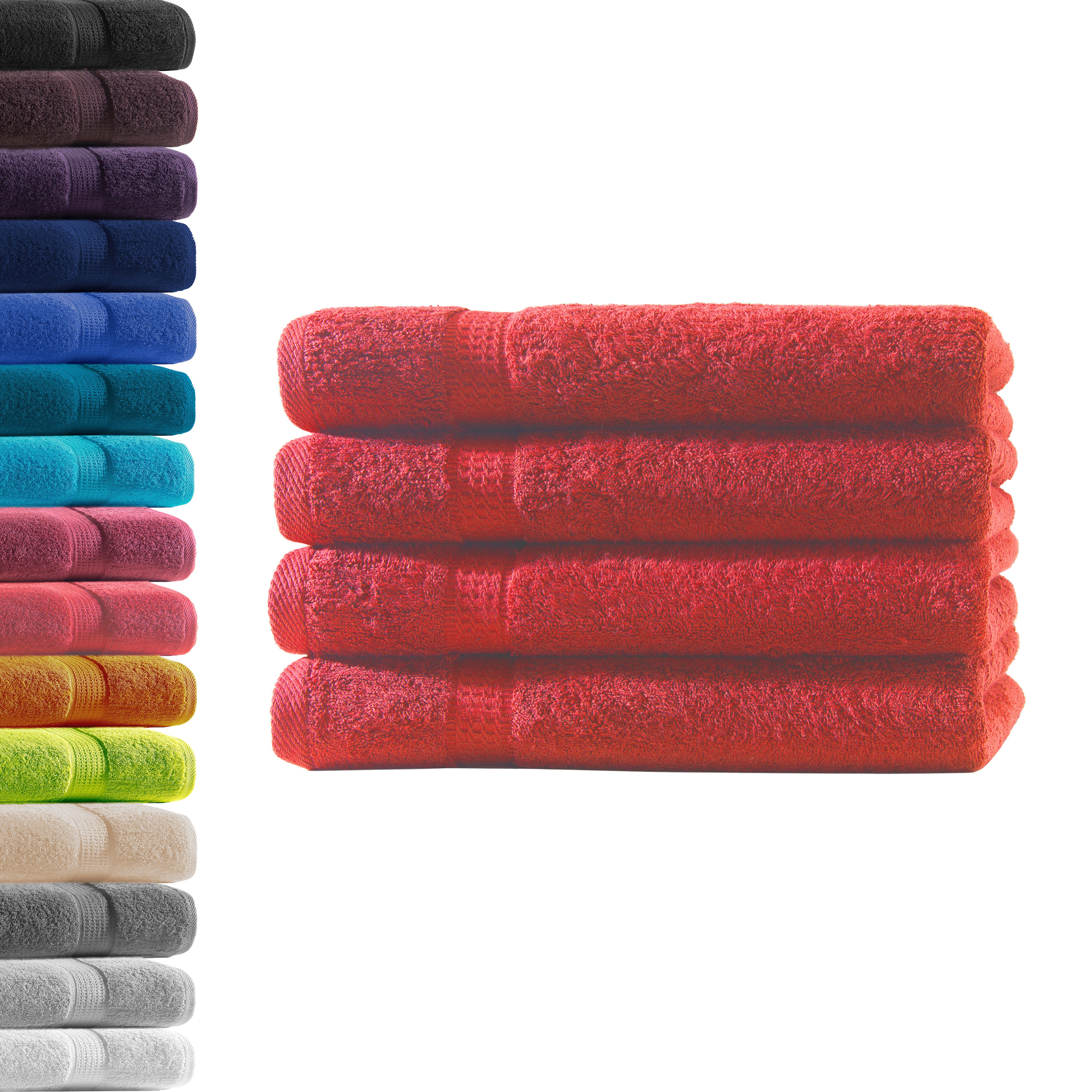Hometex Premium Textiles Handtuch in Premium Qualität 500 g/m², Feinster Frottier-Stoff 100% Baumwolle, 4x Handtuch, weich, saugfähig, extra schwer & flauschig