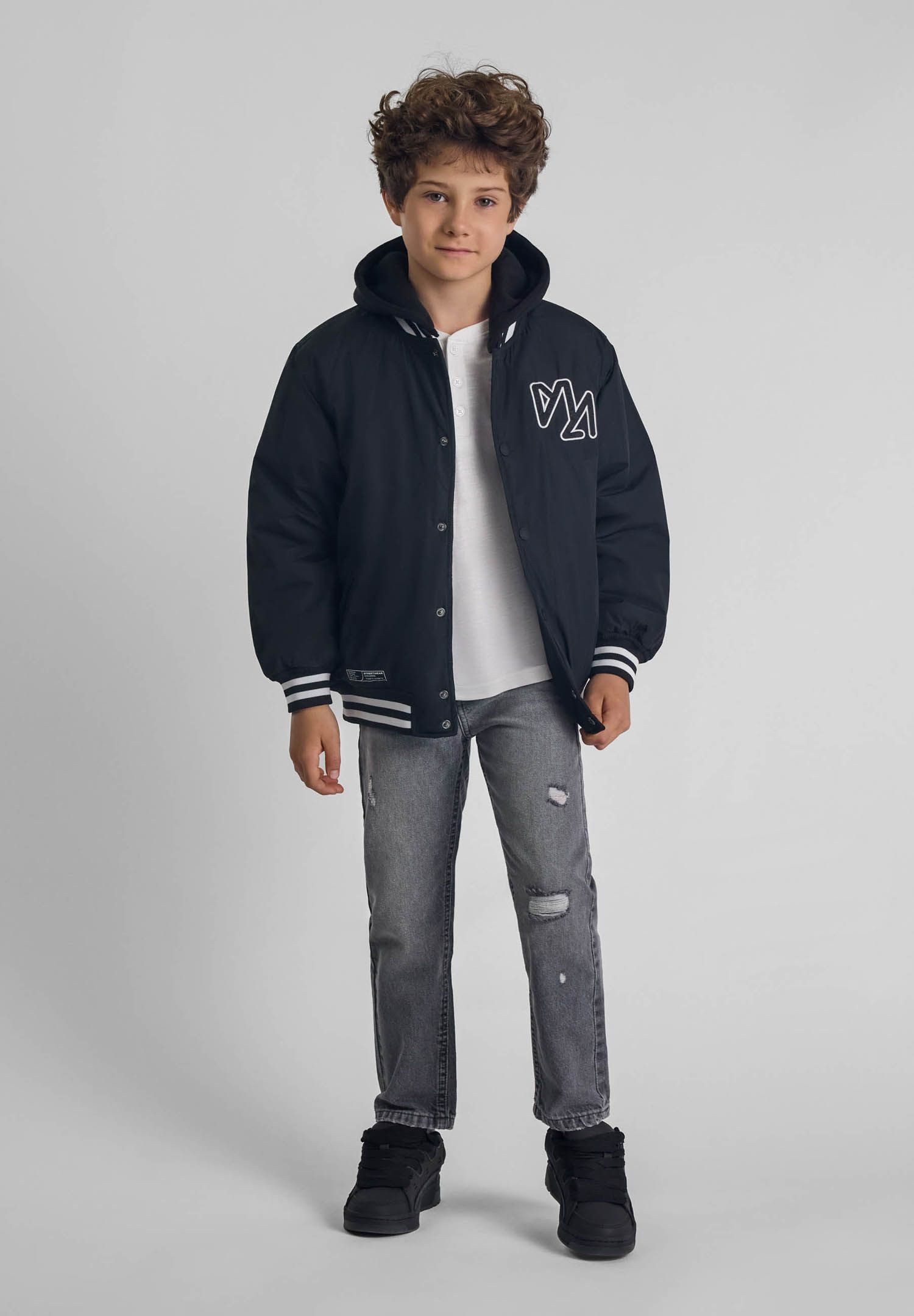 MINOTI Collegejacke Leichte Jacke mit Kapuze und Bündchen (2–14y) mit Stickerei