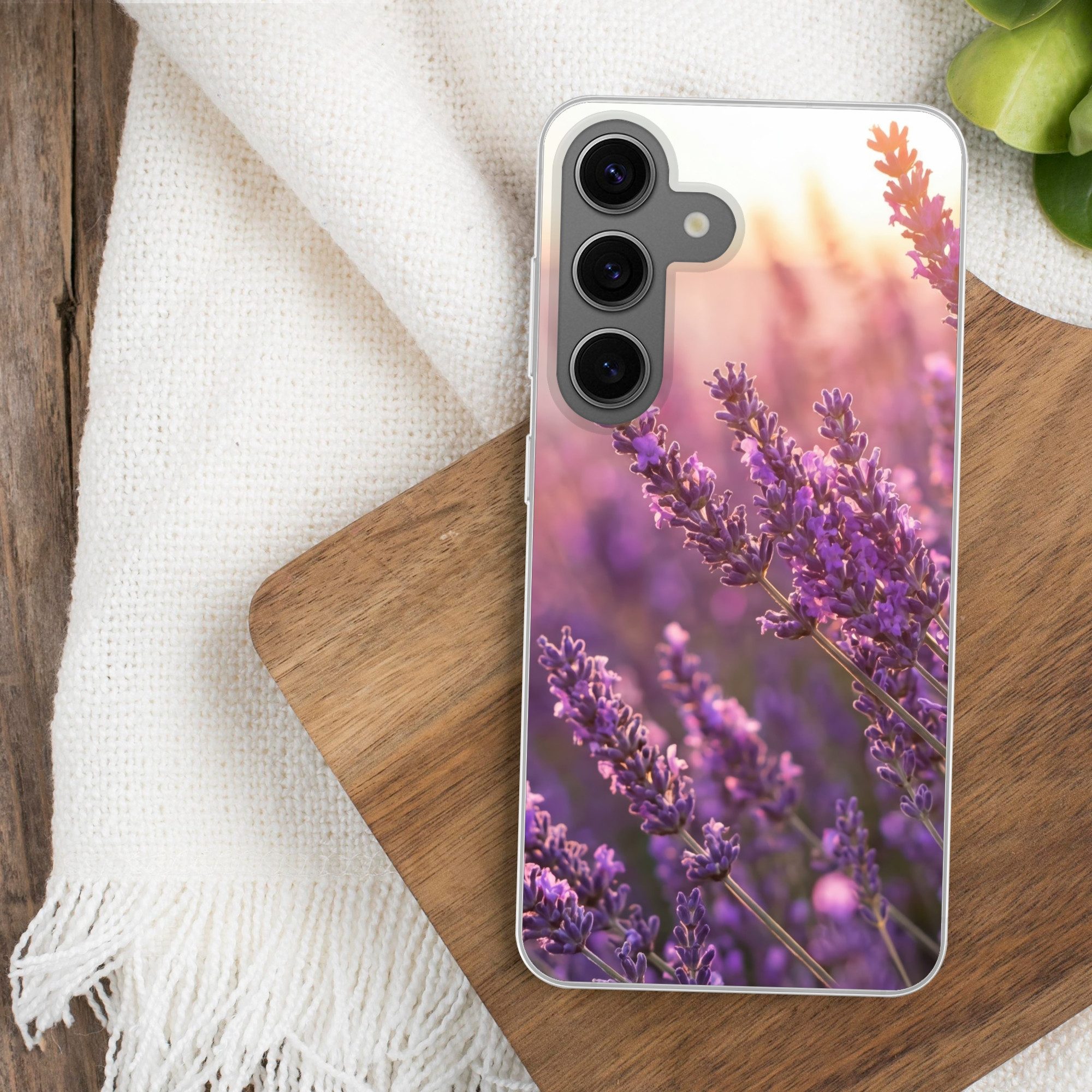 MuchoWow Handyhülle für Samsung Galaxy S24 Lavendel - Lila - Sonnenlicht, Phone Case, Silikon, Schutzhülle Dünn