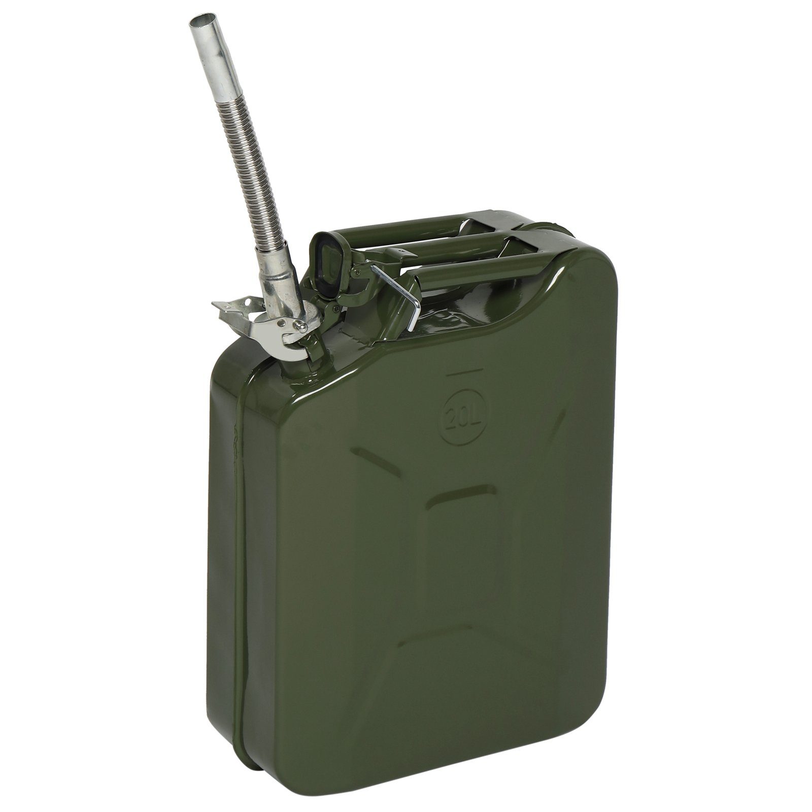 VINGLI Benzinkanister Kraftstoffkanister (1 St), 20 Liter, aus Metall, mit flexiblem Ausgießer