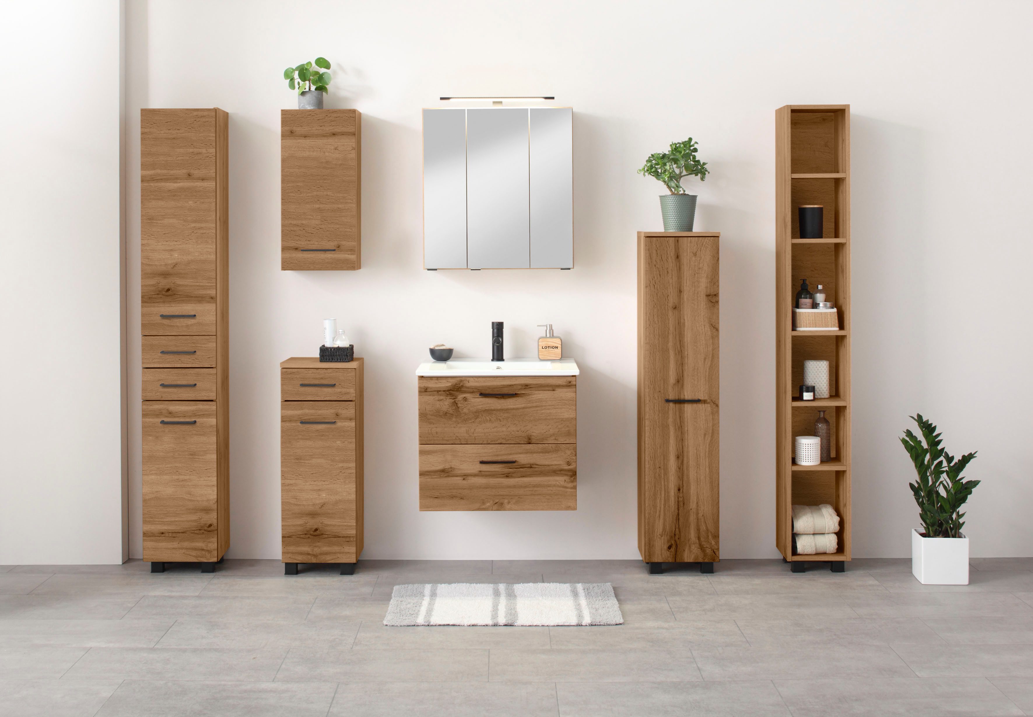 welltime Hochschrank Trento, Badmöbel, Badregal, Regal, Breite 25 cm Standr günstig online kaufen