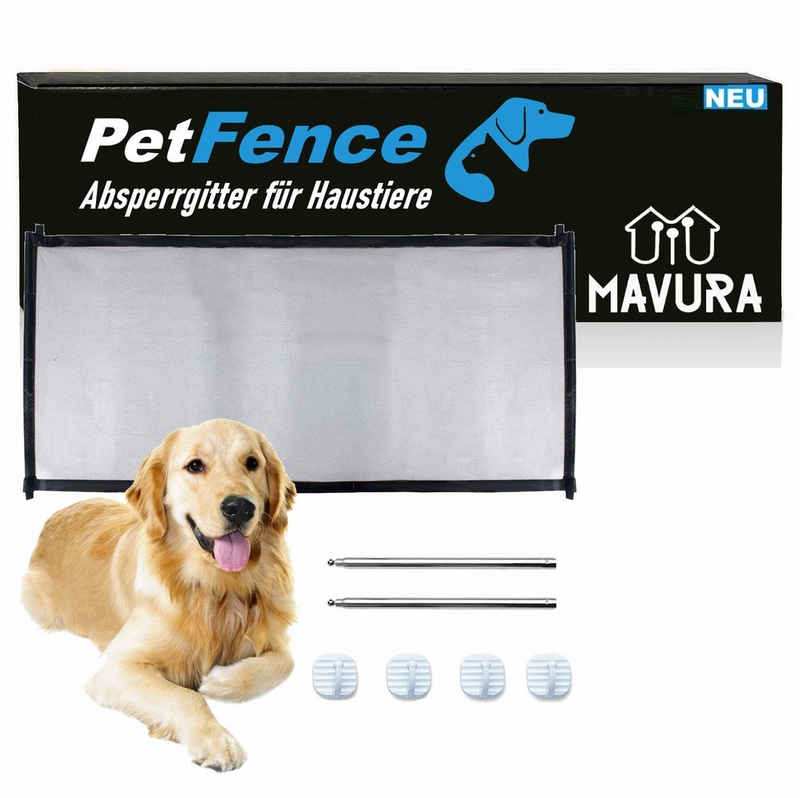 MAVURA Türschutzgitter PetFence Absperrgitter Treppenschutzgitter für Hunde, Katzen & Babys (Hundeschutzgitter Sicherheitsgitter Hundetürschutz Hundebarrieren), - Hochwertiges Material - Für Innen- und Außenbereiche