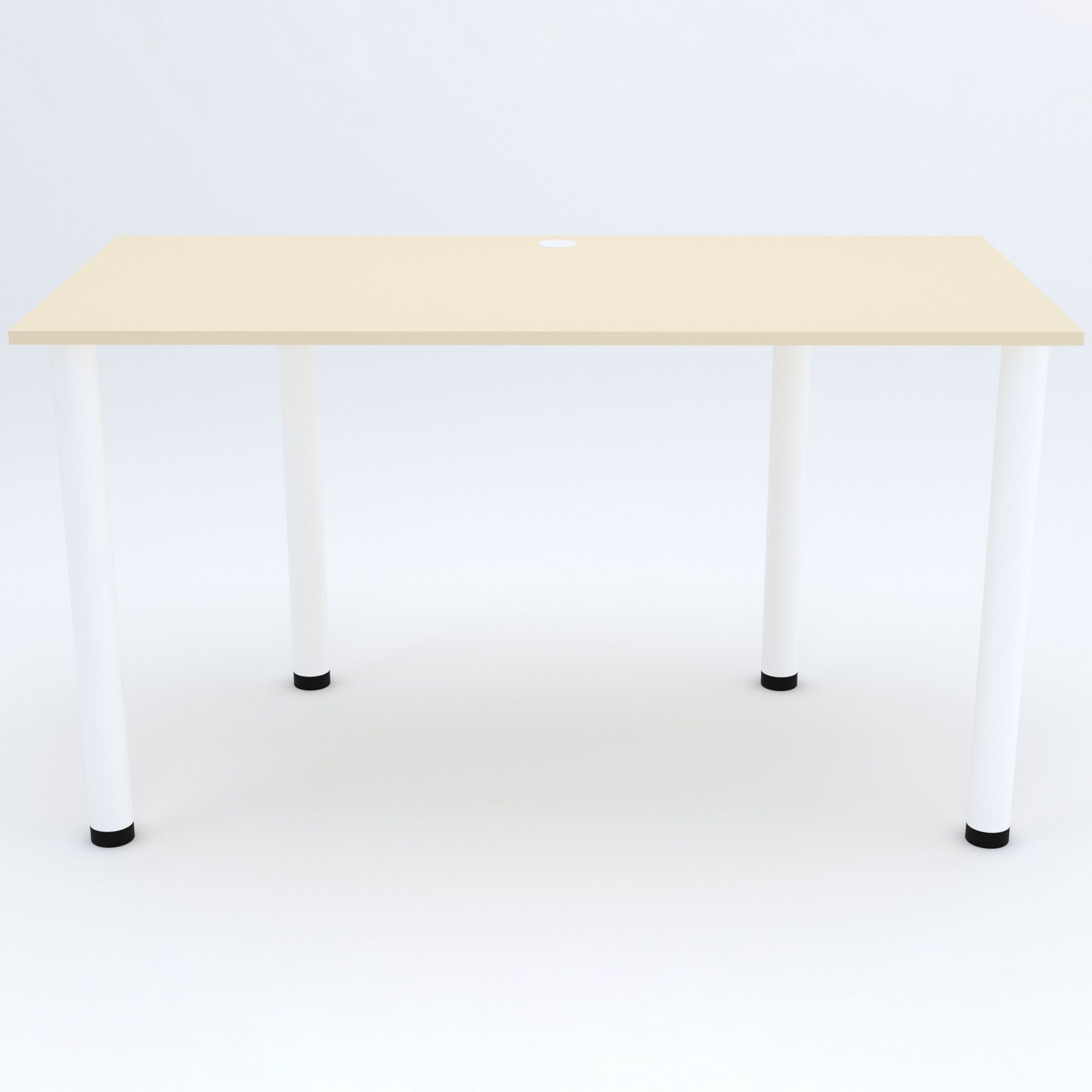 AKKE Schreibtisch, 2mm mit Vanille weißen und Beinen PVC Kabeldurchführung Schreibtisch