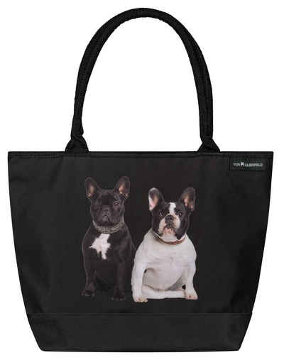 von Lilienfeld Handtasche Tasche mit Motivdruck Hund Französische Bulldoggen Shopper, Hundemotiv auf der Forderseite