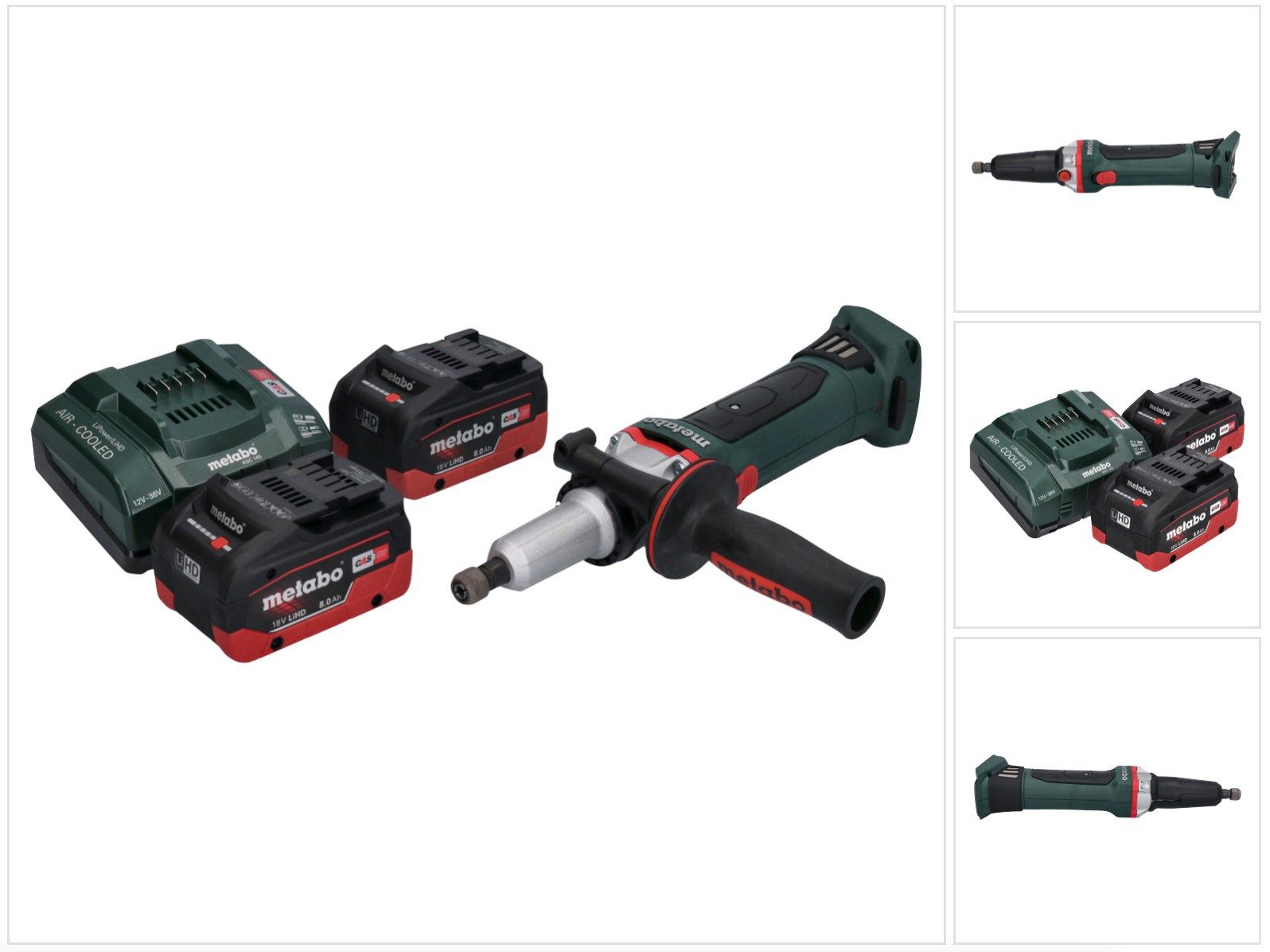 metabo Akku-Geradschleifer GA 18 LTX G Akku Прямая шлифовальная машина 18 V 6 mm + 2x Akku 8,0 Ah + Ladegerä