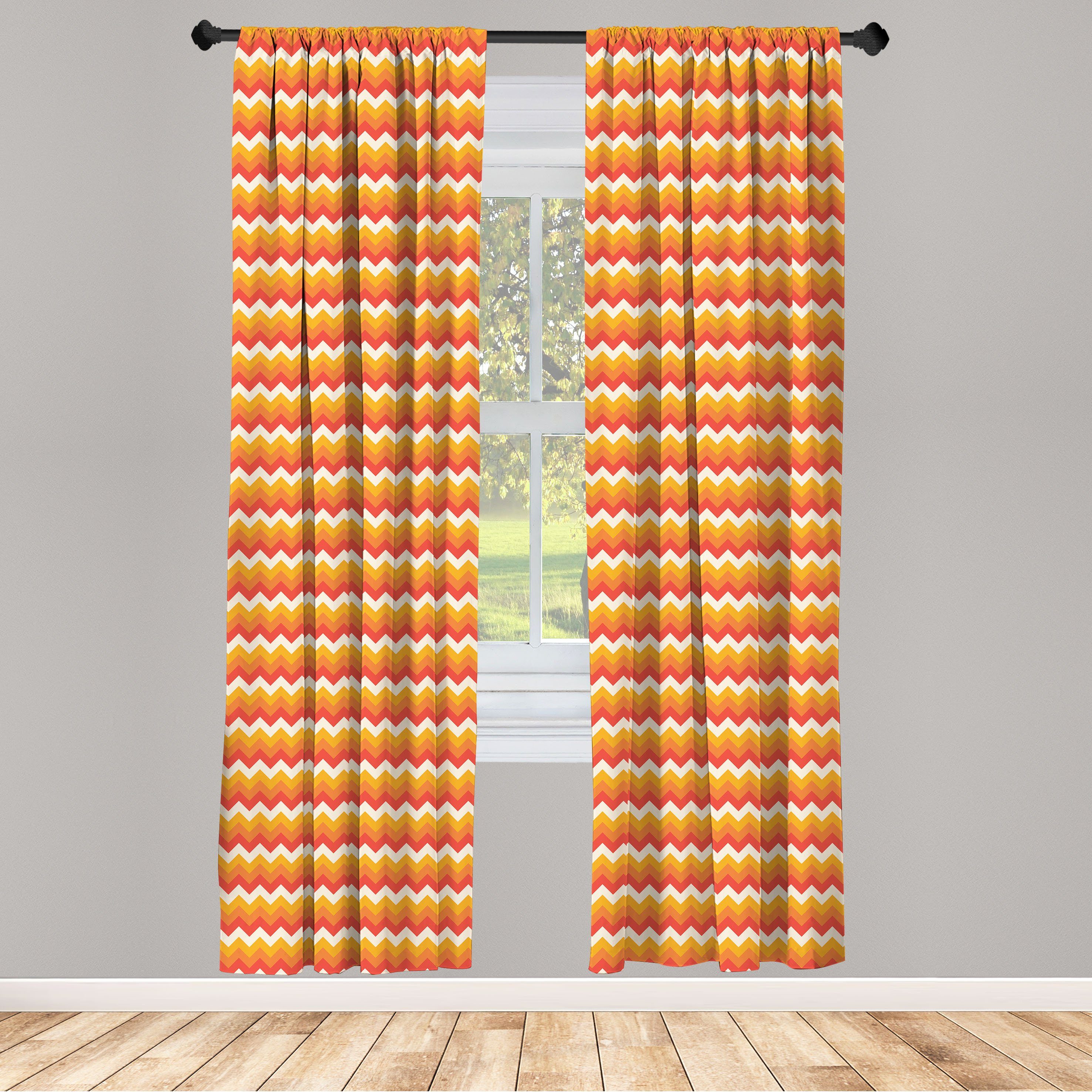 Gardine Vorhang für Wohnzimmer Schlafzimmer Dekor, Abakuhaus, Microfaser, Winkel Modern Line Graphic Design
