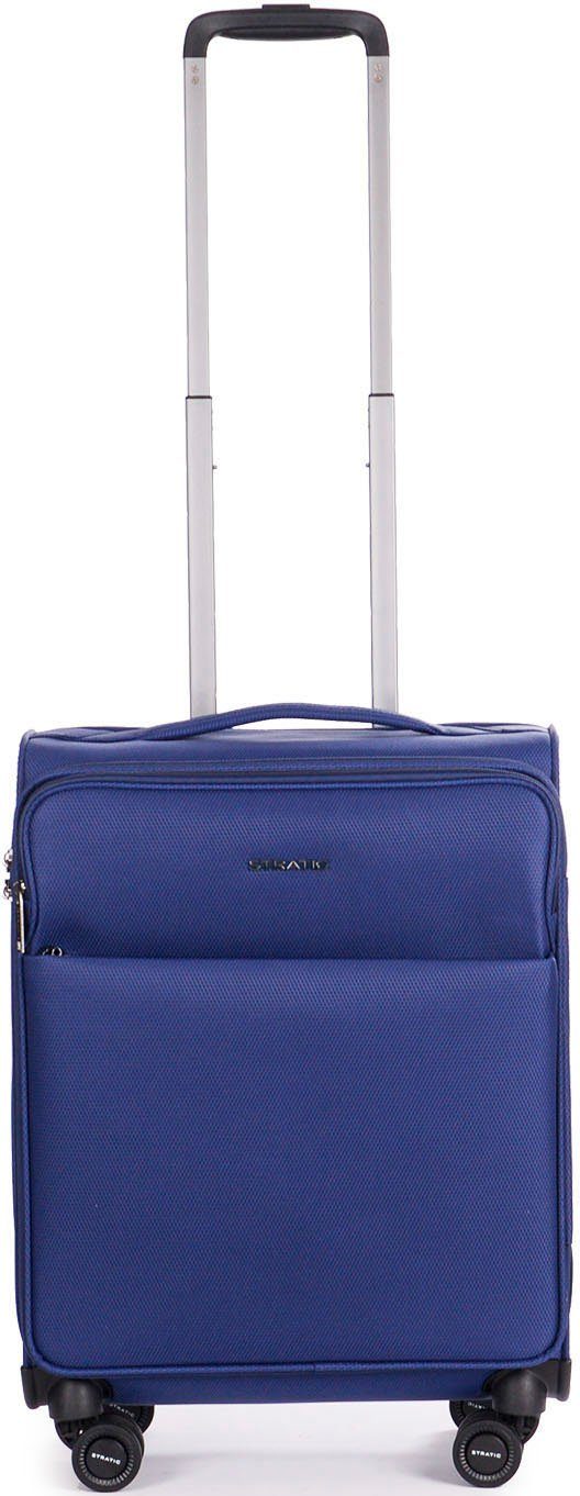 Stratic Weichgepäck-Trolley Stratic Light + S, dark blue, 4 Rollen, Handgepäck Reisekoffer Reisegepäck TSA-Zahlenschloss