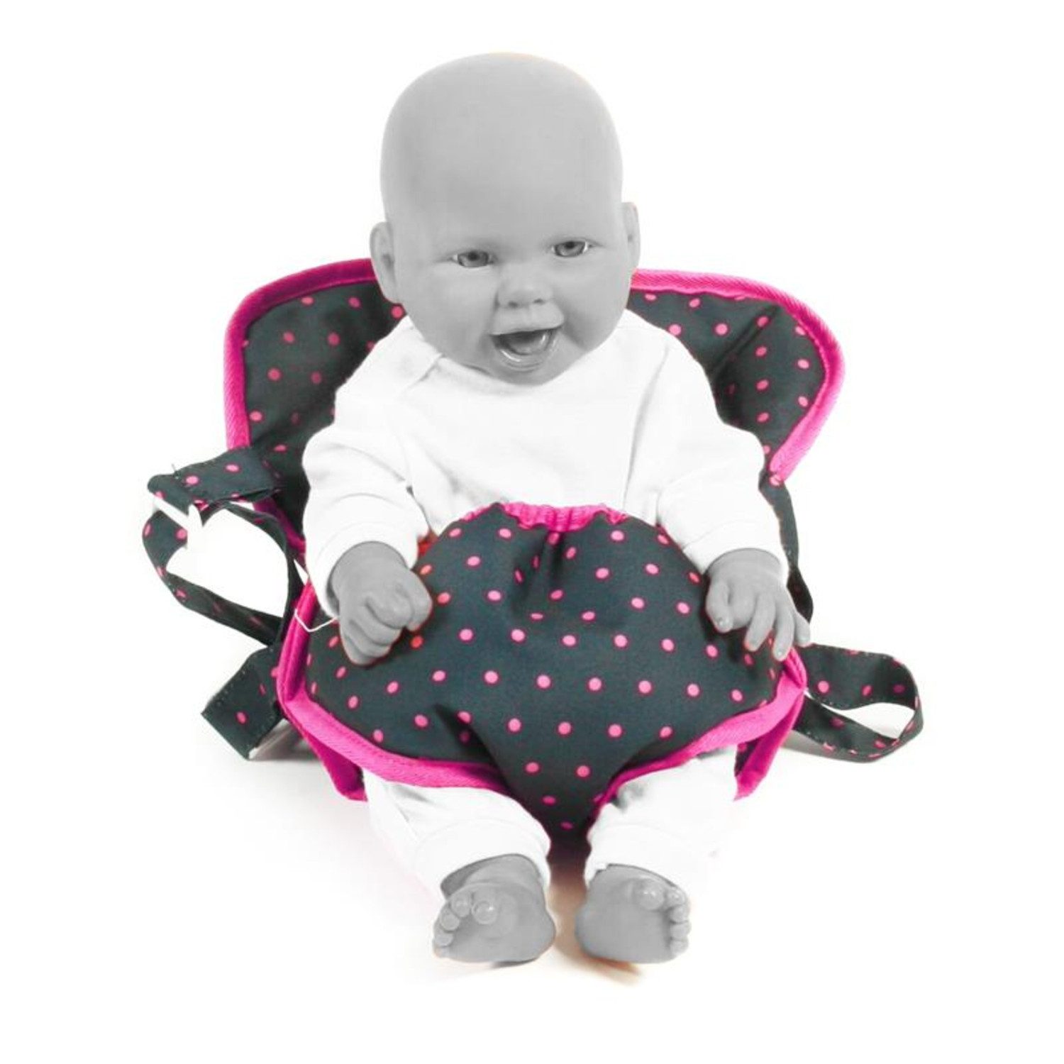 CHIC2000 Puppen Pflegecenter 782 12 Puppen-Tragegurt, Dots Navy-Pink
