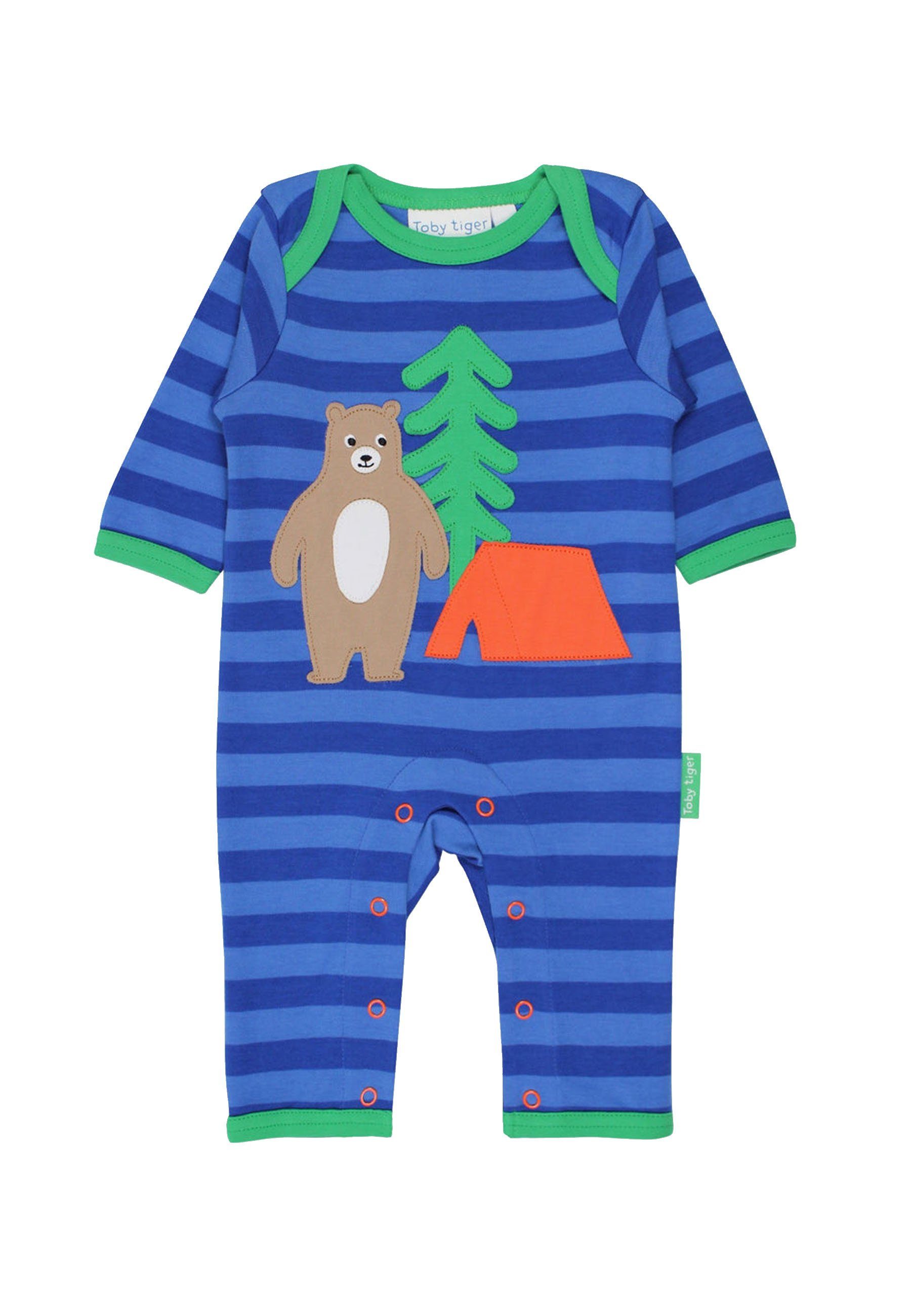 Toby Tiger Schlafanzug Schlafanzug mit Bären Applikation