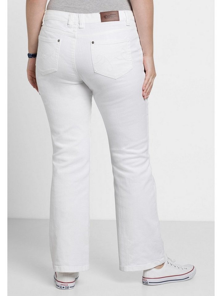 Sheego Bootcut-Jeans Große Größen in 5-Pocket-Form, mit Used-Effekten