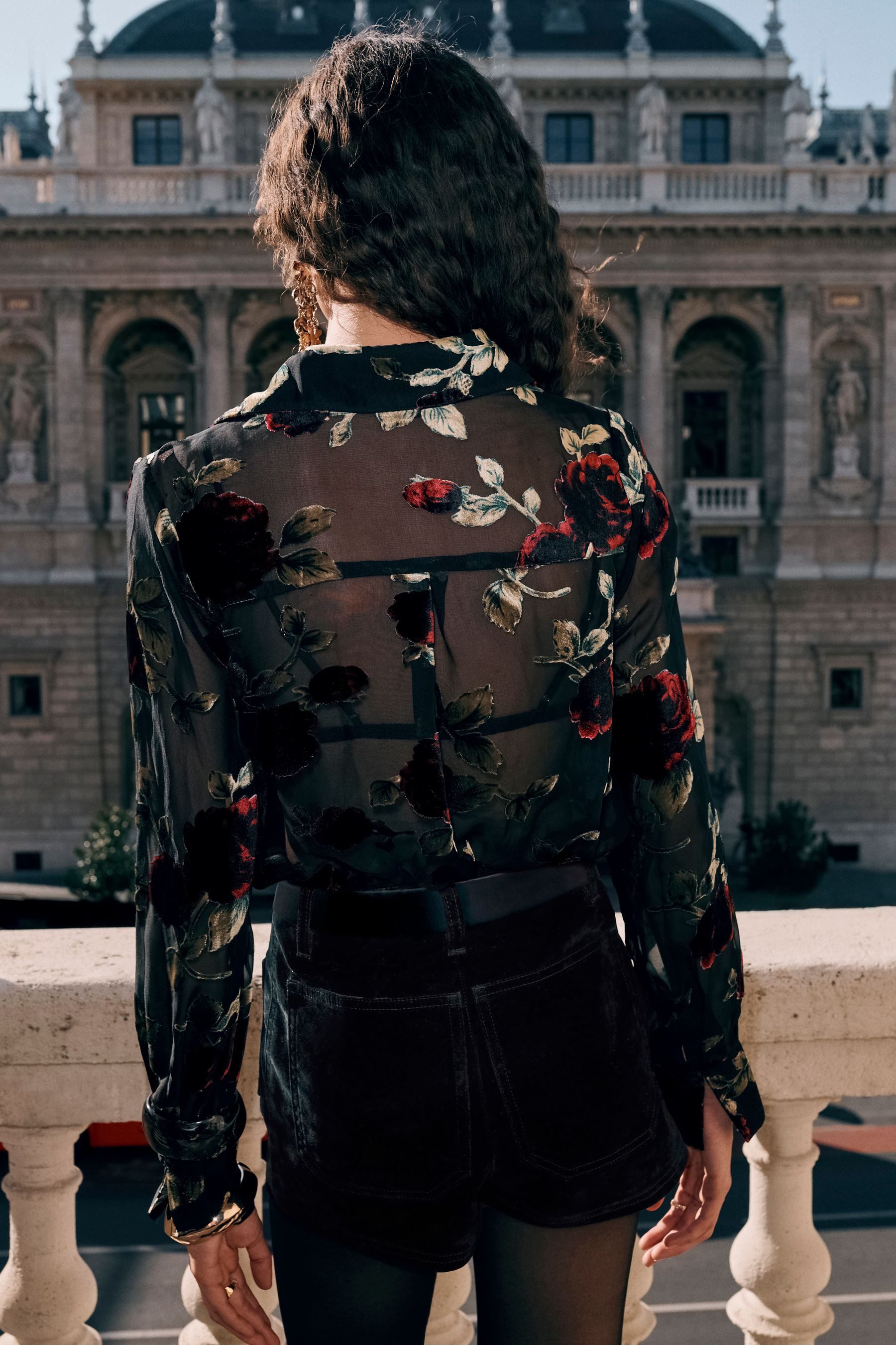 Next Hemdbluse Transparente N. Premium Bluse mit Samt-Beflockung (1-tlg) günstig online kaufen