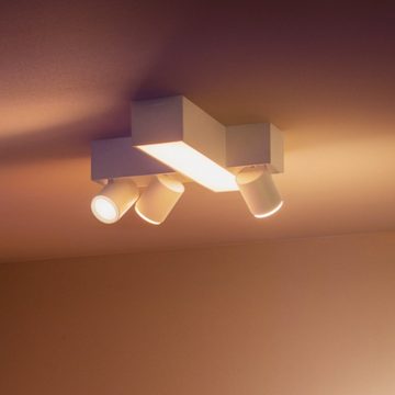 Philips Hue LED Deckenleuchte Bluetooth White & Color Ambiance Spot Centris Cross 3-flammig in Weiß, keine Angabe, Leuchtmittel enthalten: Ja, fest verbaut, LED, warmweiss, Deckenlampe, Deckenbeleuchtung, Deckenlicht