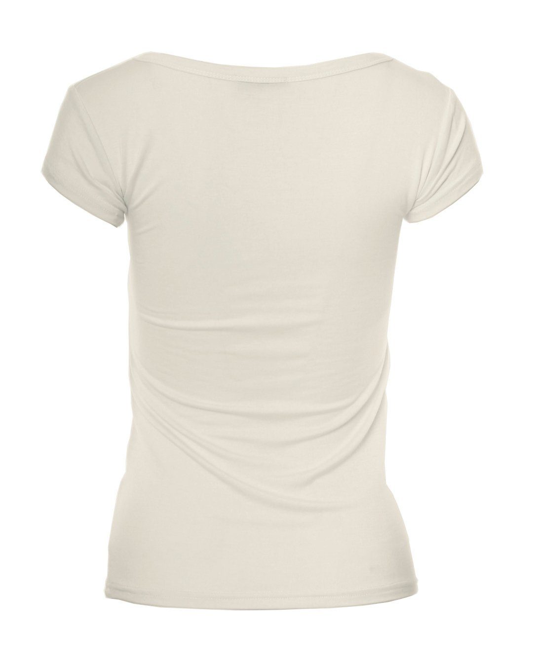 Muse T-Shirt Basic Kurzarm Fit T-Shirt Skinny 1001 creme