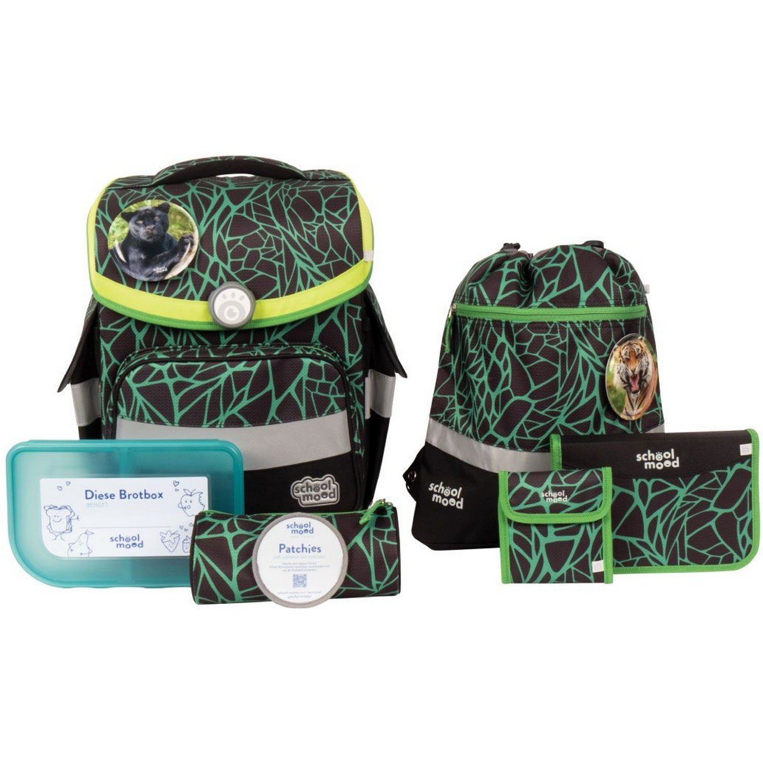 SCHOOL-MOOD® Schulranzen Schulranzenset 7-tlg. Timeless Air+ Linus Panther