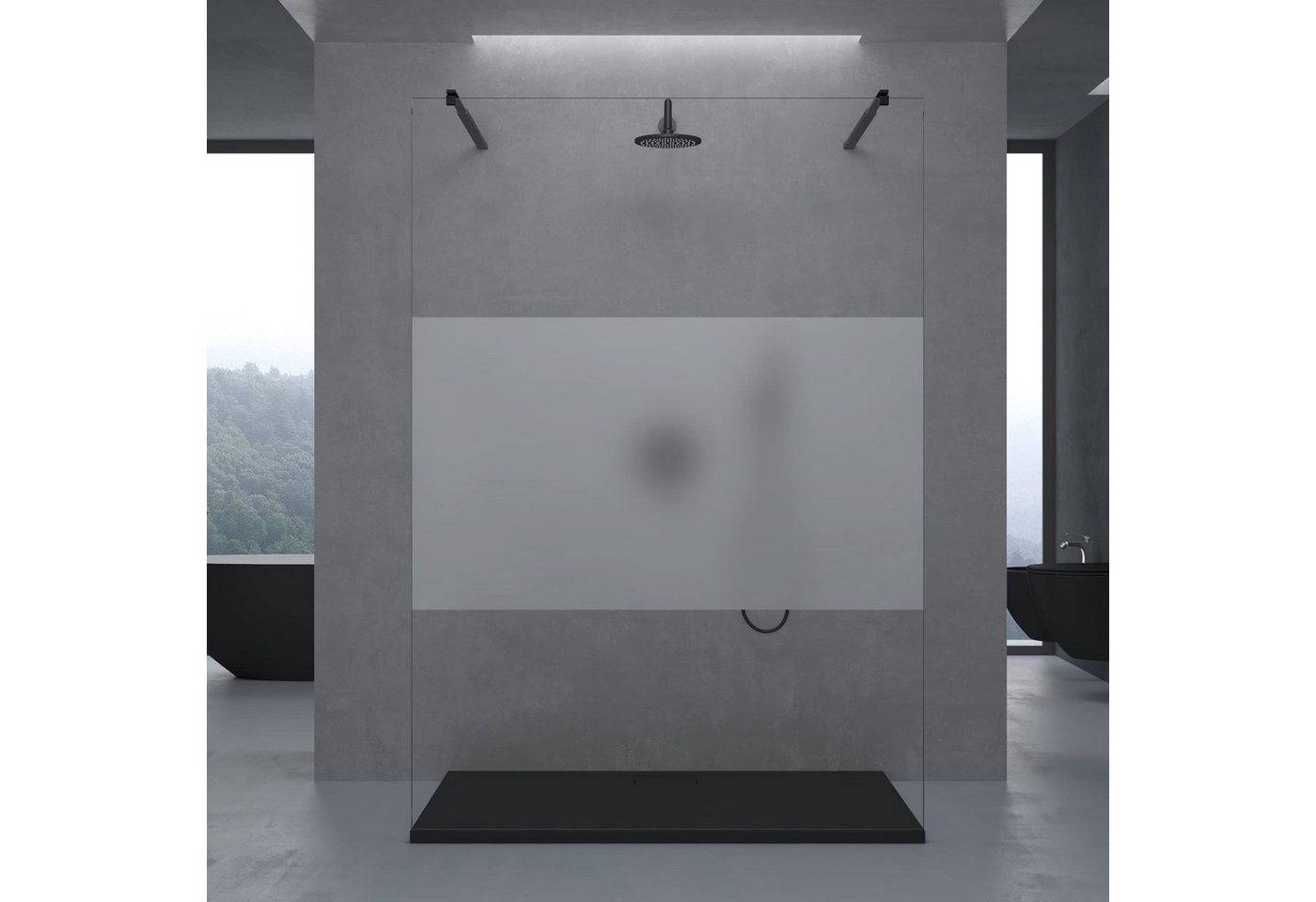 Thumbnail - doporro Walk-in-Dusche Walk-In Duschwand 10mm ESG-Sicherheitsglas Nanobeschichtung, Einscheibensicherheitsglas
