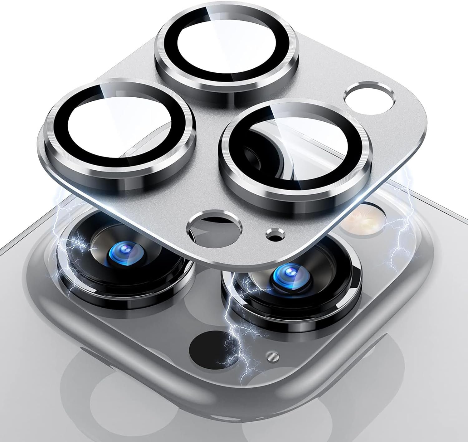 MSM 3D Kameraglas für Apple iPhone 15 Pro/15 Pro Max Schutz Panzerfolie, Kameraschutzglas