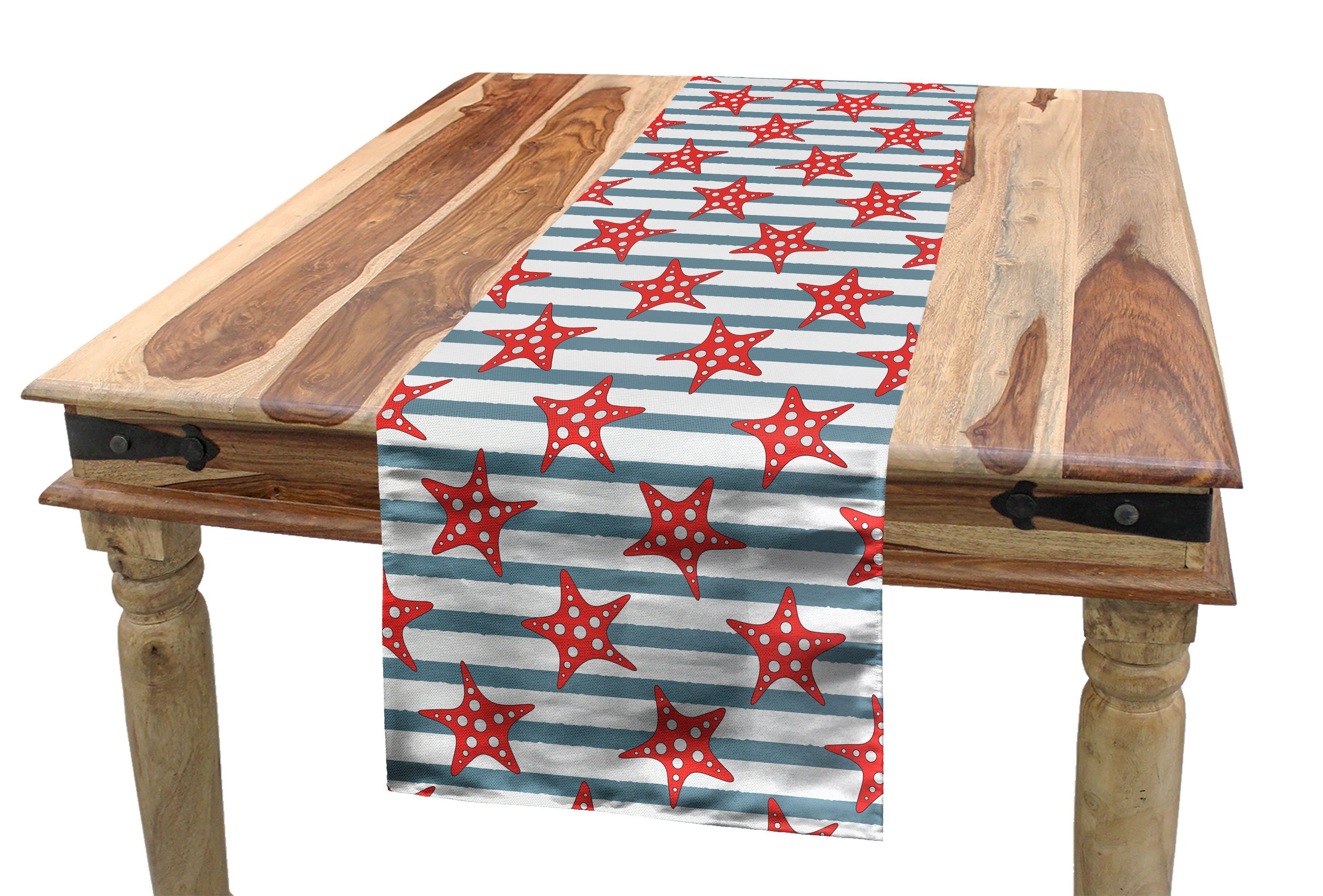 Abakuhaus Tischläufer Esszimmer Küche Rechteckiger Dekorativer Tischläufer, Seestern Seastars mit Streifen