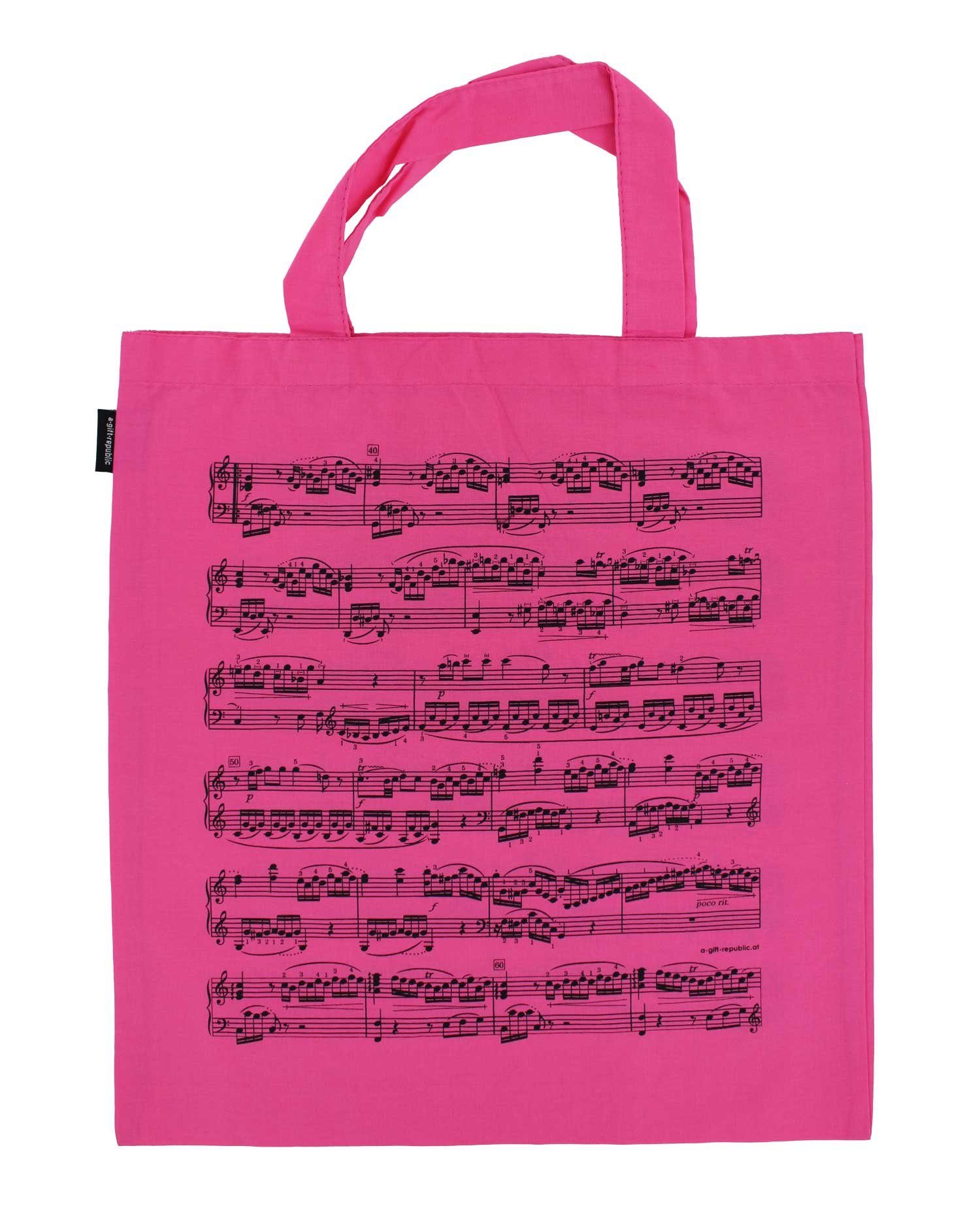 mugesh Tragetasche Baumwoll-Tragetasche Notenzeilen, für Musiker rosa