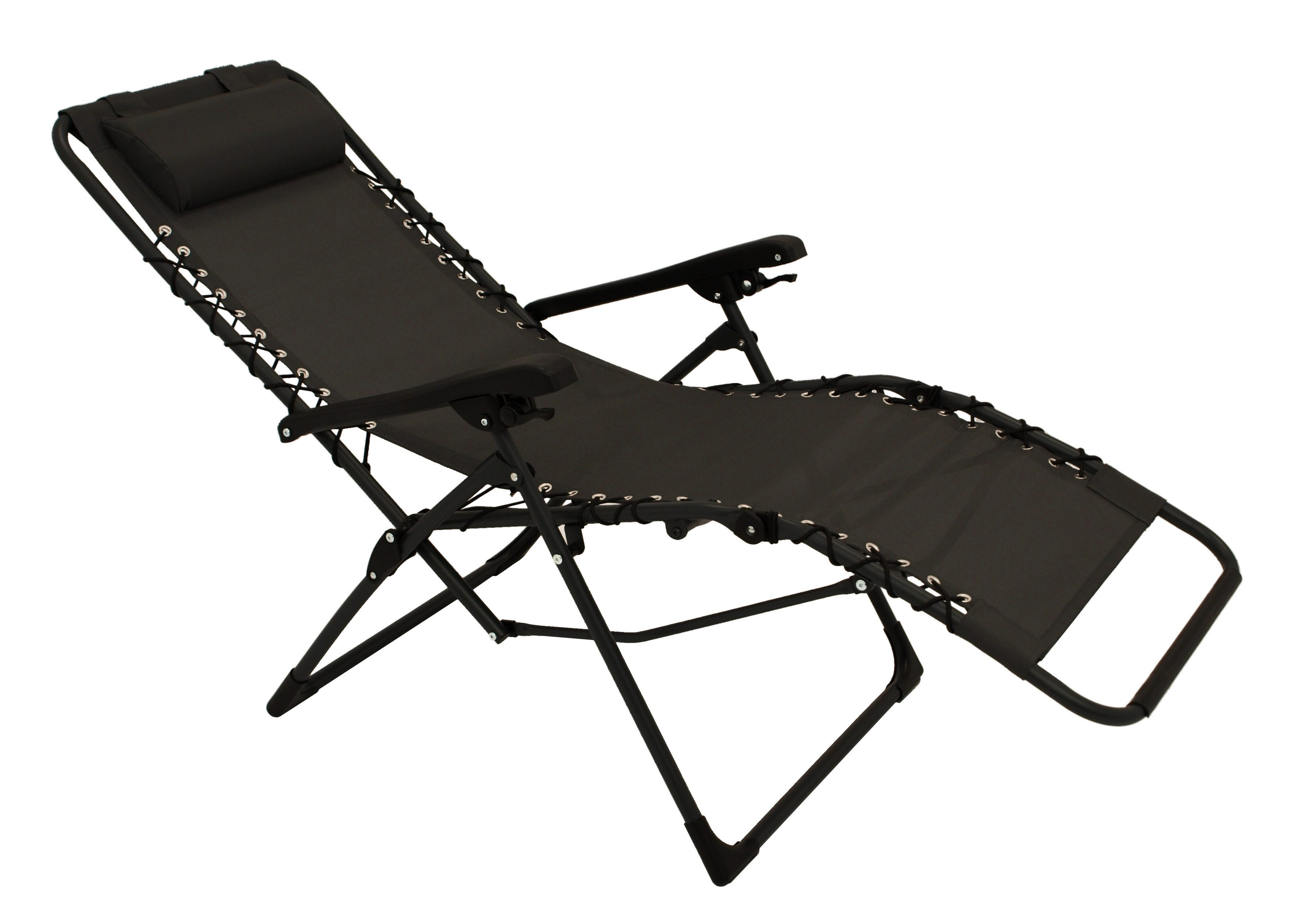 DEGAMO Relaxsessel NIZZA, Kunstgewebe schwarz 2*1, stufenlos verstellbar, faltbar