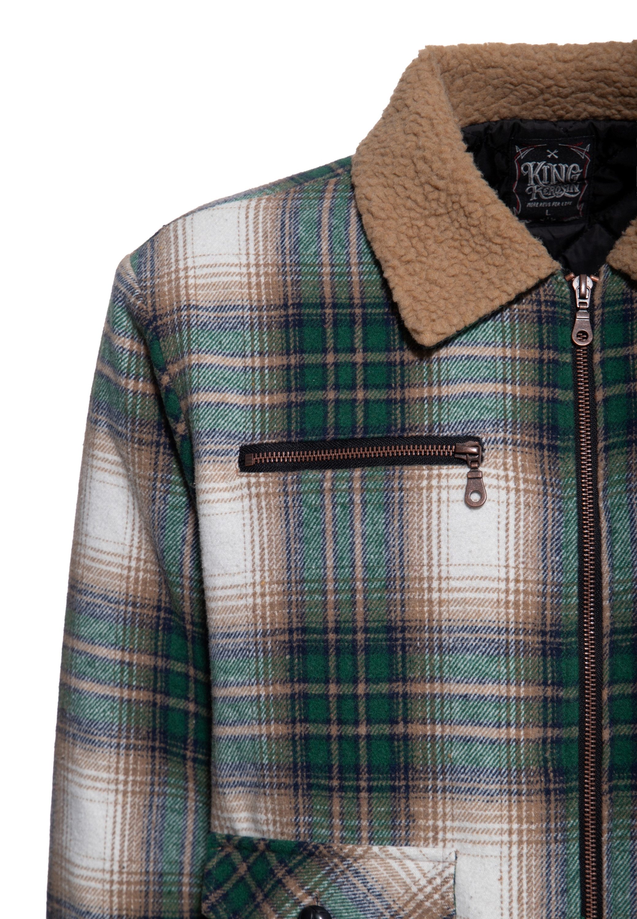 KingKerosin Winterjacke (1-St) mit Teddy-Kragen