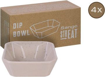 CreaTable Servierschale Dip Bowl, Steinzeug, (Set, 4-tlg), Dipschale, Snackschale, Topaktueller „Streat Food“ Trend