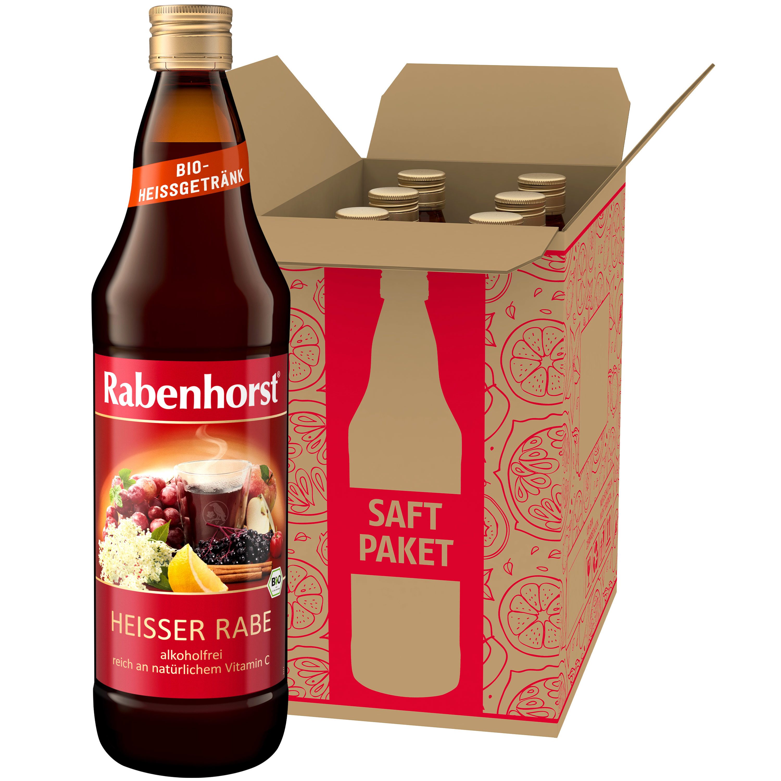 Haus Rabenhorst Saft RABENHORST Heißer Rabe BIO 6er Pack (6 x 700 ml), 0,7 l