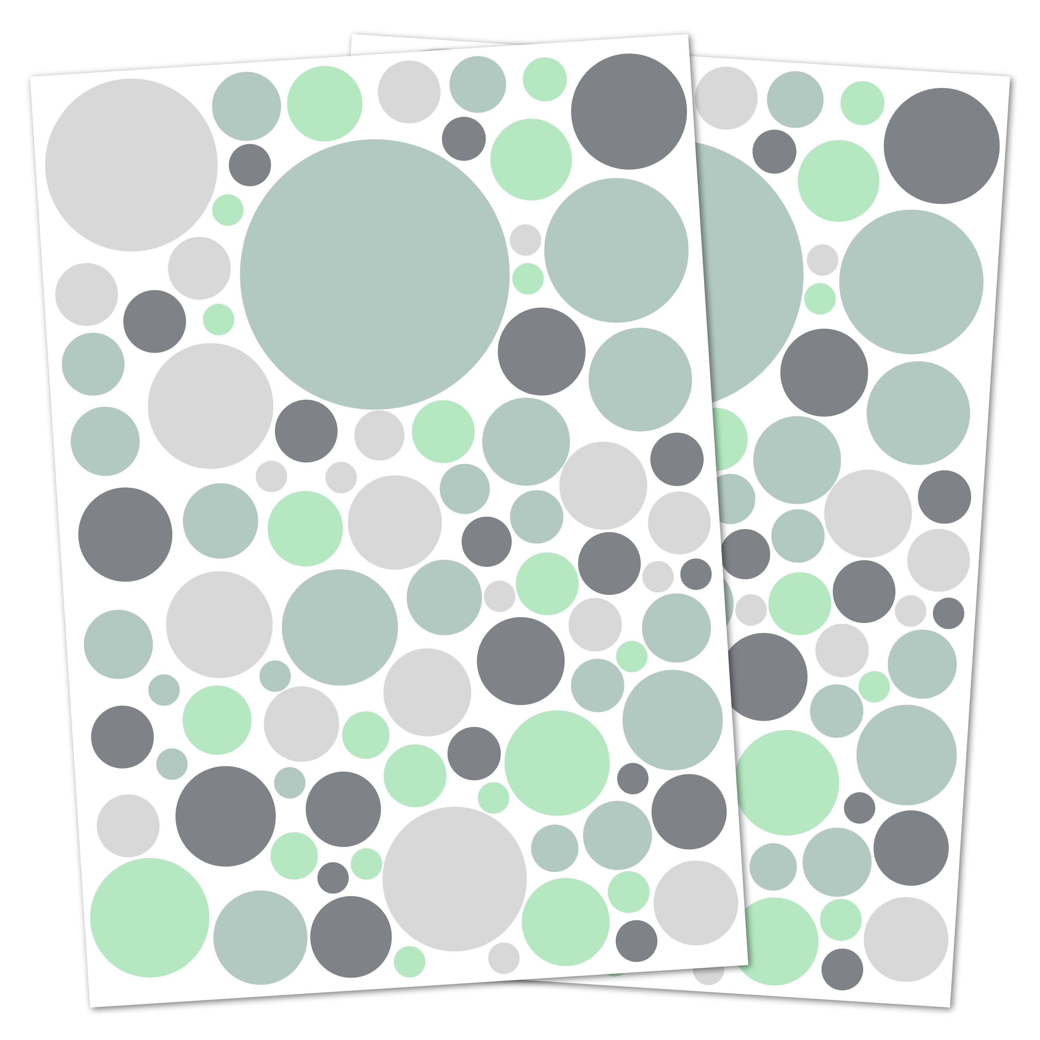 PUNALU Wandtattoo Kreis Set 176 Stück Wandtattoo Babyzimmer Kinderzimmer Kr günstig online kaufen