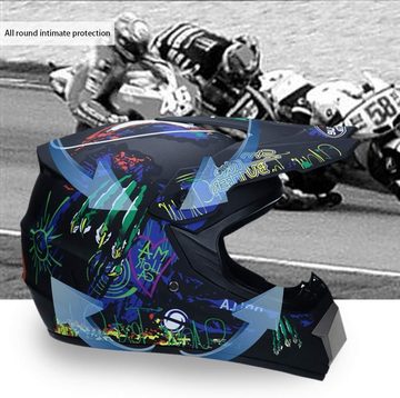 Sarari Motorradhelm Weicher Schaumstoff für Aufprallschutz, 4 Pack Helmbrille Handschuhe Set Sicherheit Dirt Off Road Motorradhelm