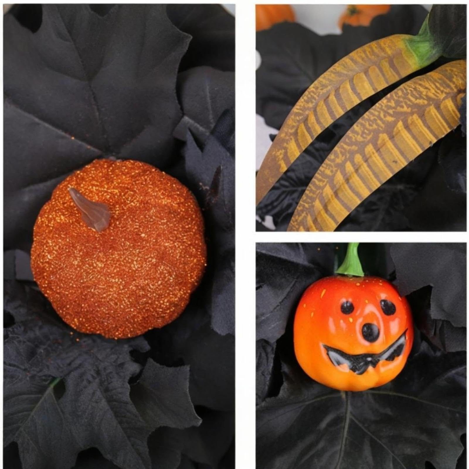 Halloween-Kranz Mit Hexenhut & Beinen – Schwarzer Dekokranz Für Tür & Wohnung, 61 Cm