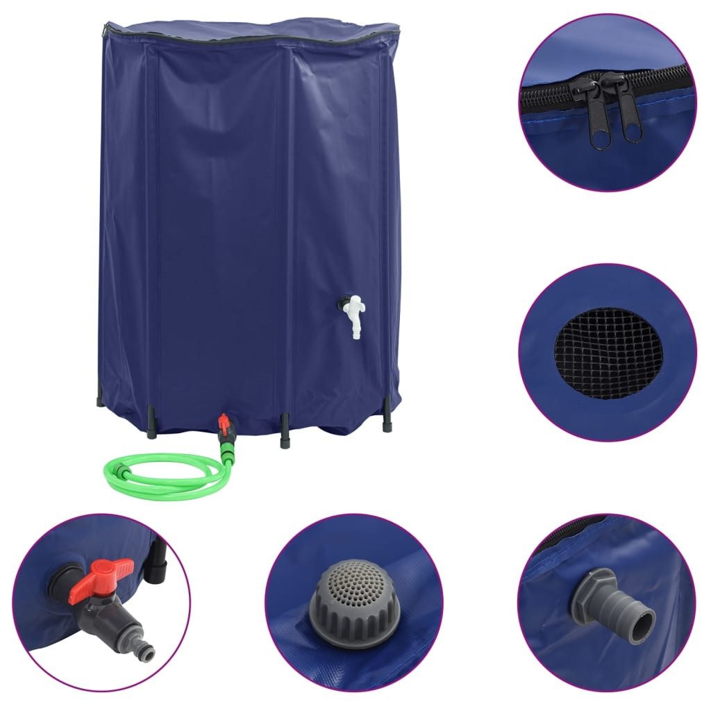 Bewässerungssystem Wassertank mit Wasserhahn Faltbar 1350 L PVC
