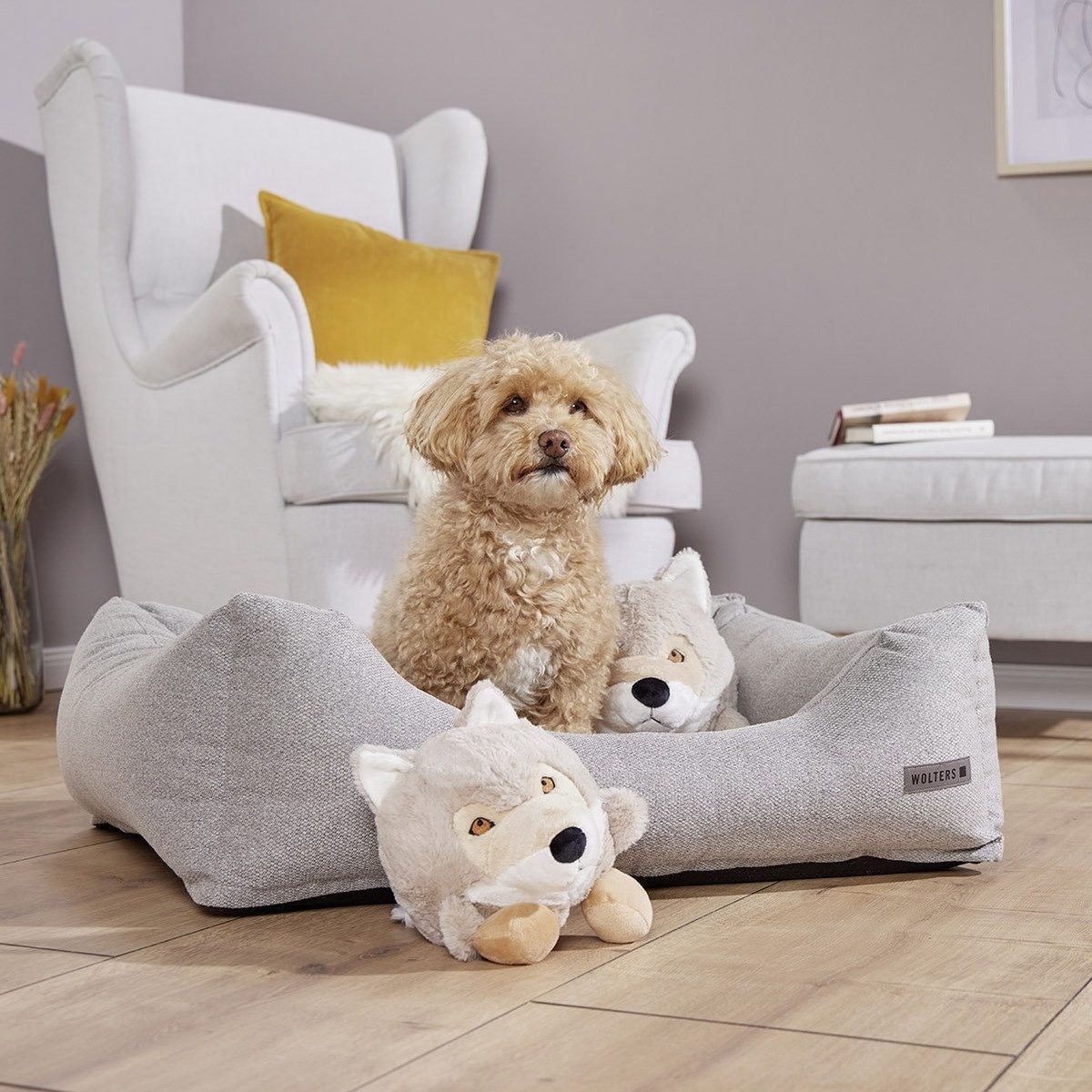 Wolters Tierkuscheltier Hundespielzeug Plüschball Woody Wolf günstig online kaufen