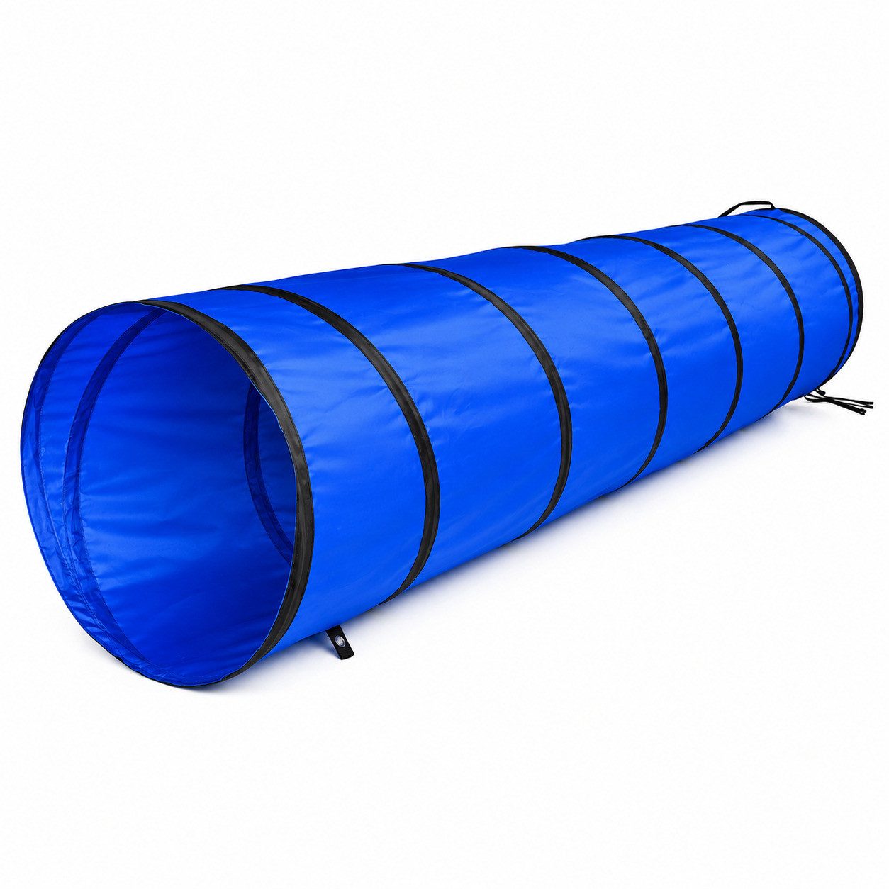 lionto Agility-Tunnel faltbar mit Tragetasche & Heringen, 200x40 cm, blau, Textil & Metall, (1-tlg) stabiler Hundespieltunnel für Hundesport & Welpen