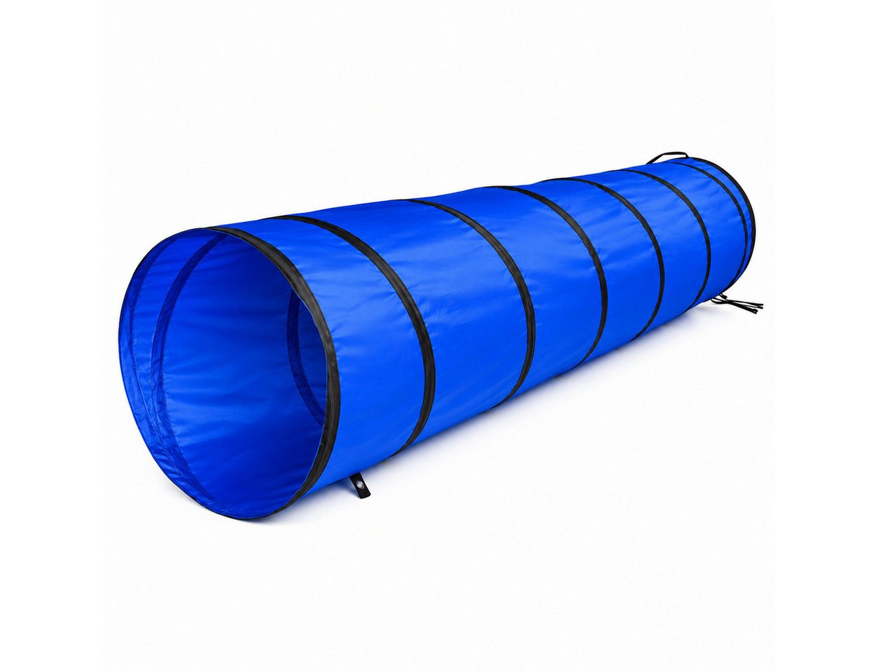 lionto Agility-Tunnel faltbar mit Tragetasche & Heringen, 200x40 cm, blau, Textil & Metall, (1-tlg) stabiler Hundespieltunnel für Hundesport & Welpen