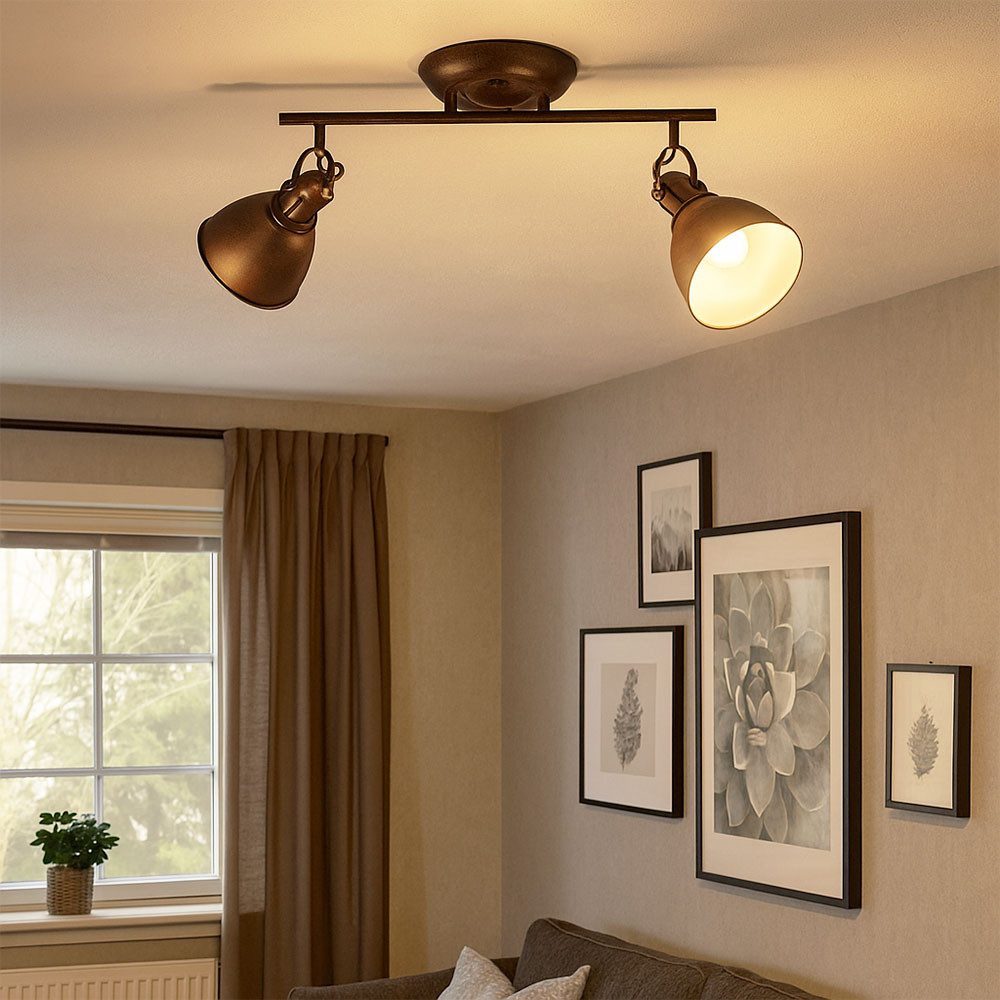 GLOBO LIGHTING Deckenspot, Leuchtmittel nicht inklusive, Deckenstrahler Deckenlampe Deckenleuchte beweglich rostfarben L 45 cm