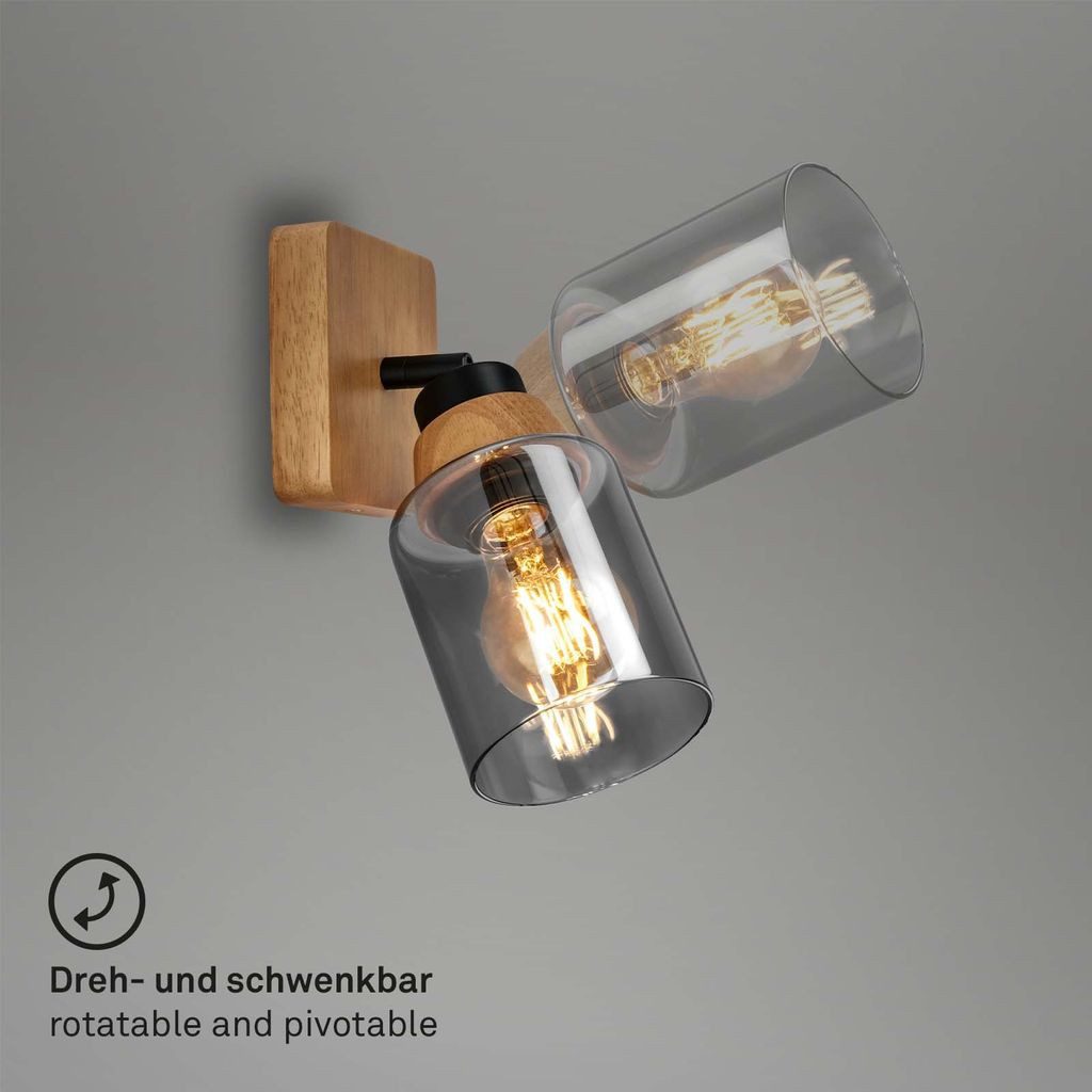 Briloner Leuchten Wandleuchte 2486015, ohne Leuchtmittel, 2700K - Extra-Warmweiß