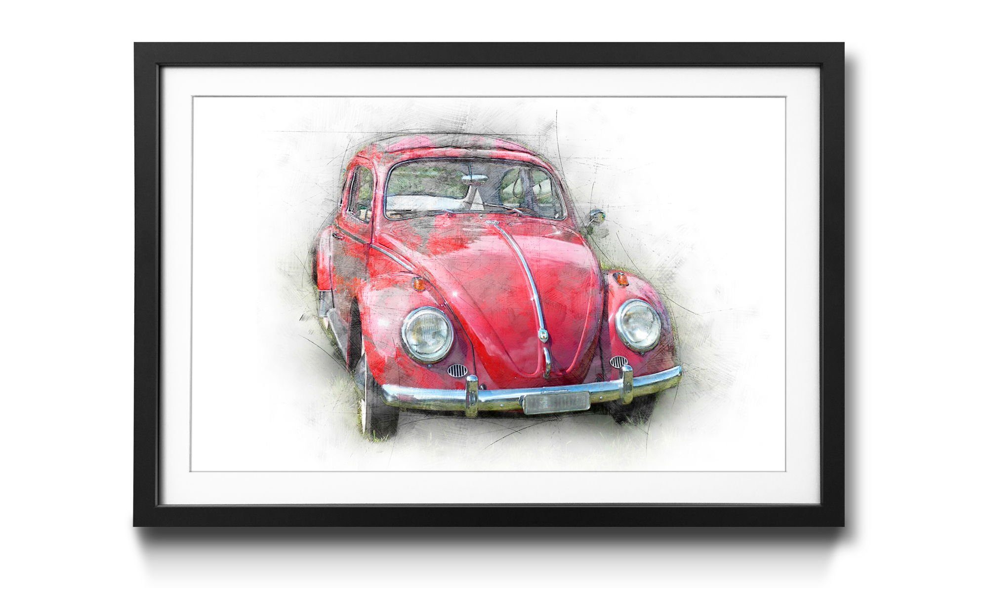 WandbilderXXL Bild mit Rahmen Käfer, Auto, Wandbild, in 4 Größen erhältlich