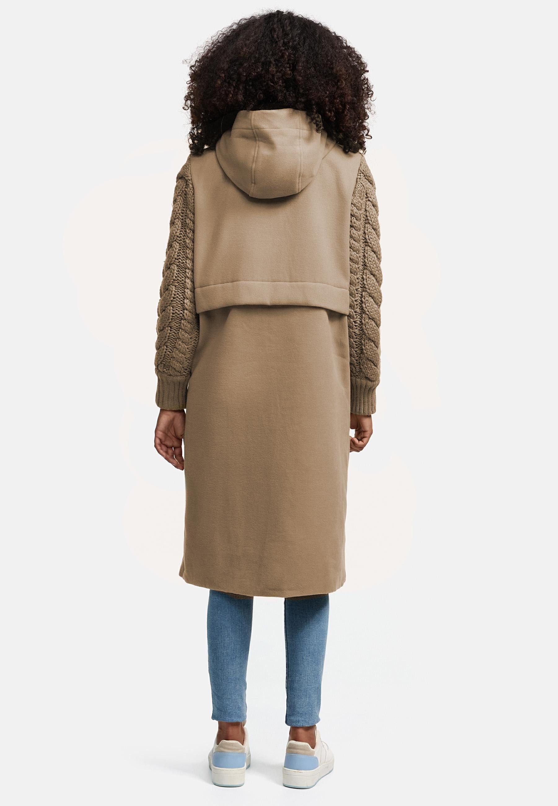 Navahoo Kurzmantel Knit Babe 14 Weicher Übergangsmantel mit gestrickten Ärmeln