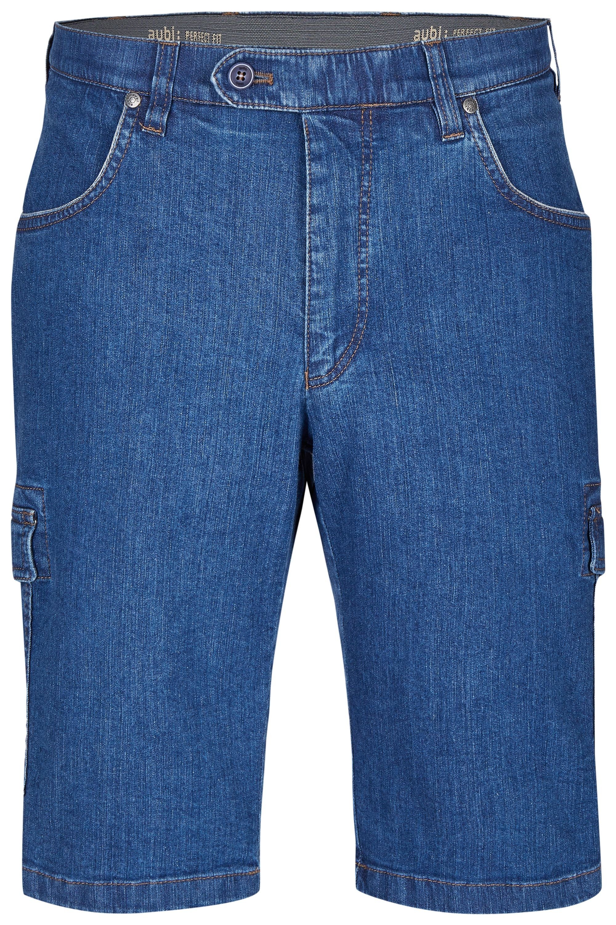 aubi: Bequeme Jeans aubi Perfect Fit Herren Sommer Jeans Cargo Shorts Stretch aus Baumwolle High Flex Modell 616 stone (46)