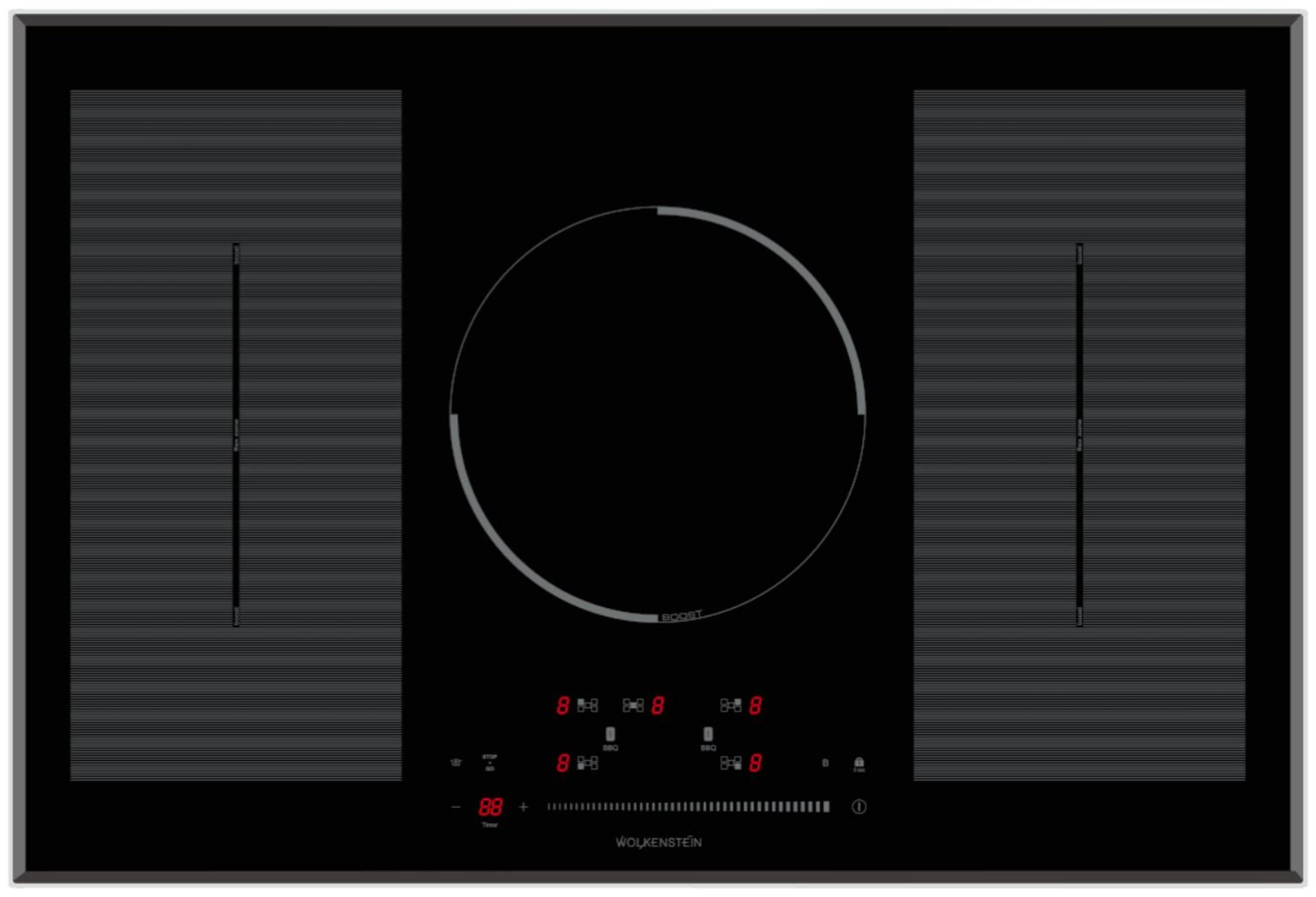 BOSCH Backofen-Set Backofen BOSCH Hydrolyse EcoClean+ Wolkenstein Induktionskochfeld 77cm, mit 1-fach Teilauszug, Hydrolyse EcoClean Direct
