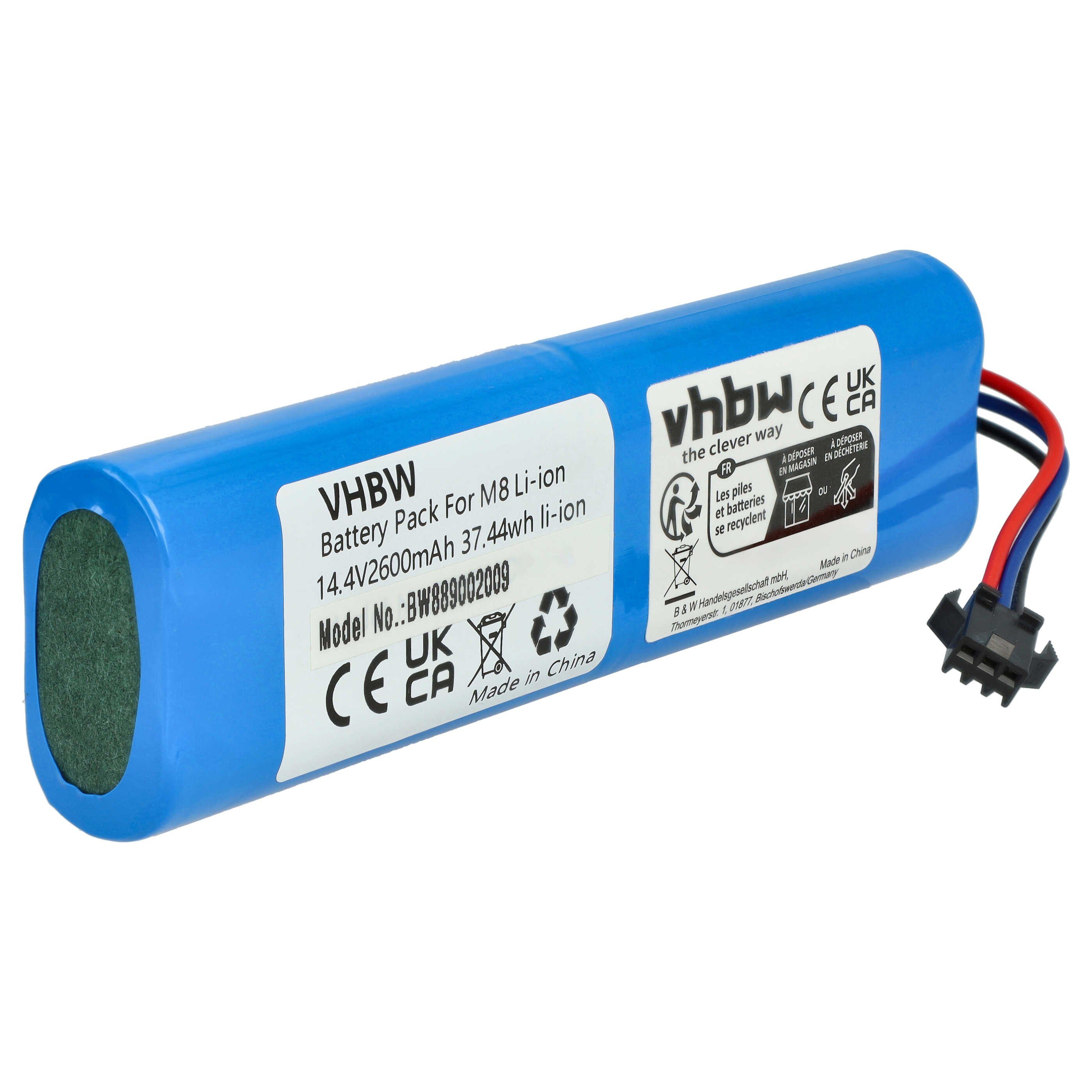 vhbw Akku passend für Imou Auto-Vazio Saugroboter (2600 mAh, 14,4 V, Staubsauger-Akku Akku Li-Ion 2600 mAh (14,4 V, 1 St), Leistungsfähiger Austausch-Akku für Ihren Saugroboter