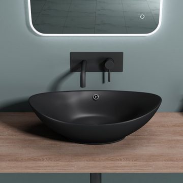 doporro Waschbecken »doporro Aufsatzwaschbecken Brl818 Oval Keramik inkl. Nano-Versiegelung«, Nano-Versiegelung